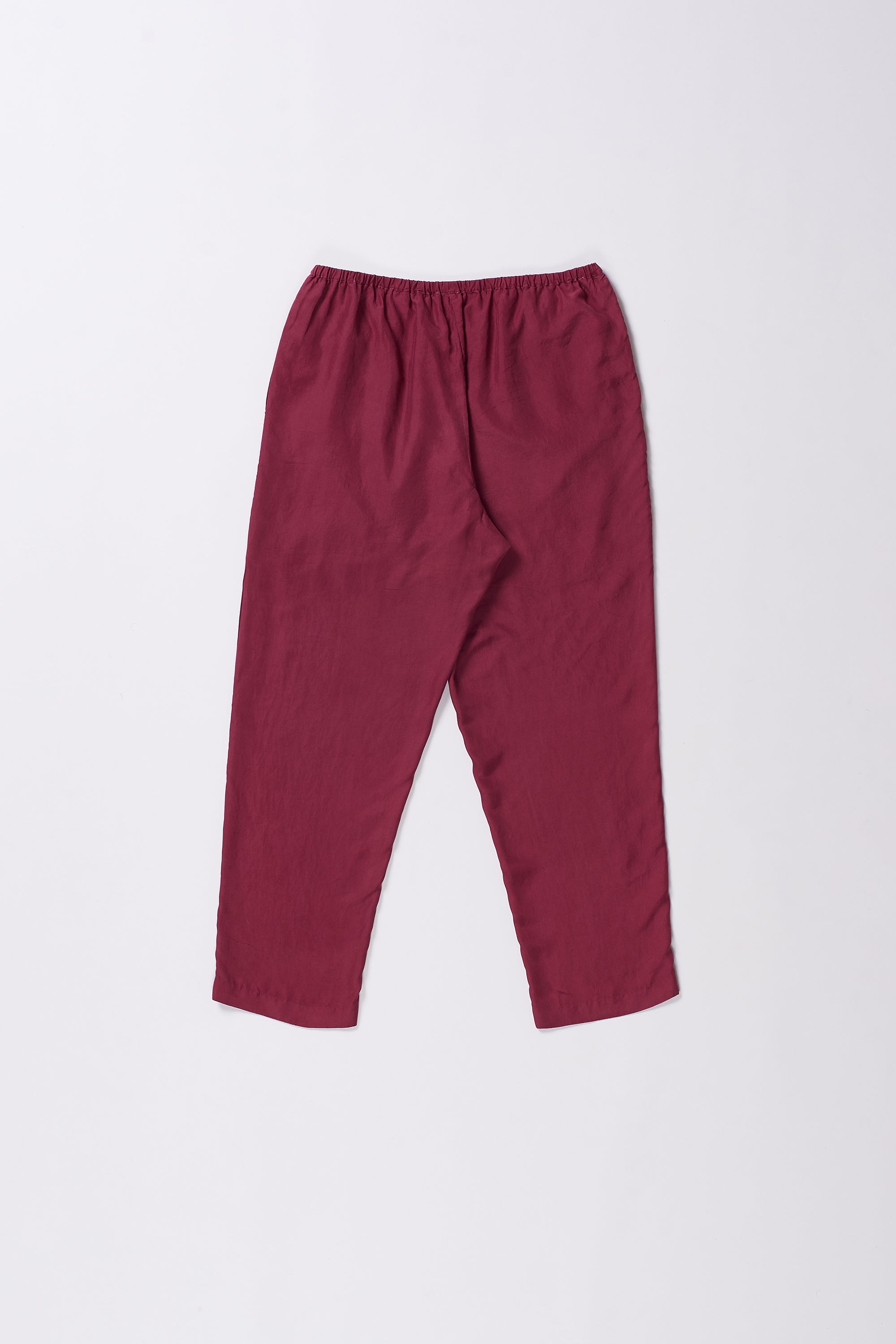 Silk Elastic Pants In Sappan fuschia  Colour