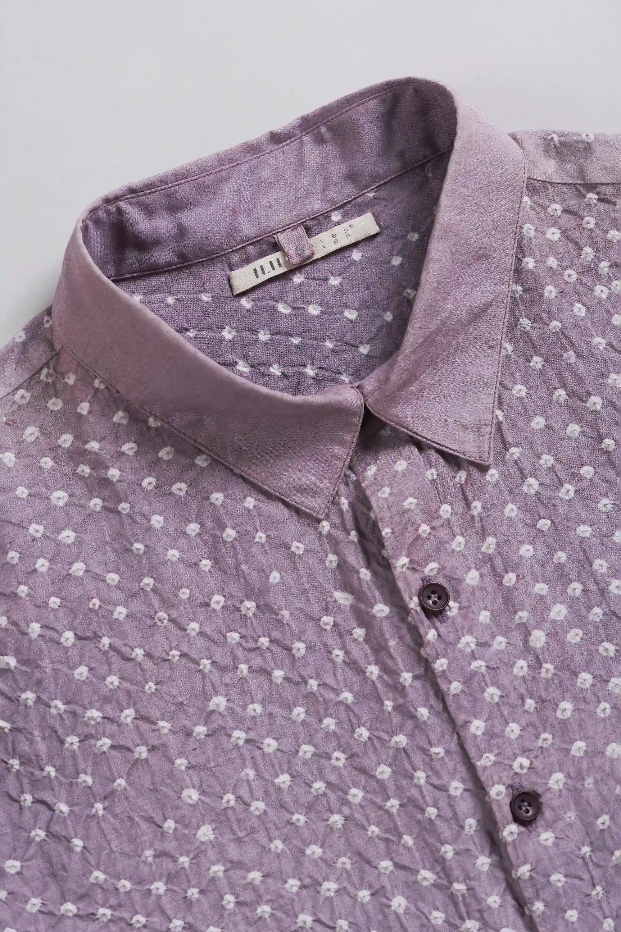 Jamun Cotton Silk Blend Bandhani Unisex Shirt