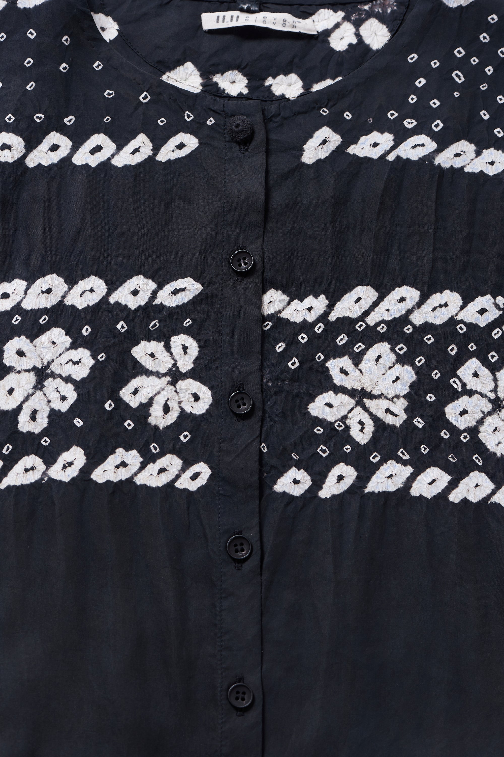 SILK BLEND BLACK SHIBORI DRESS