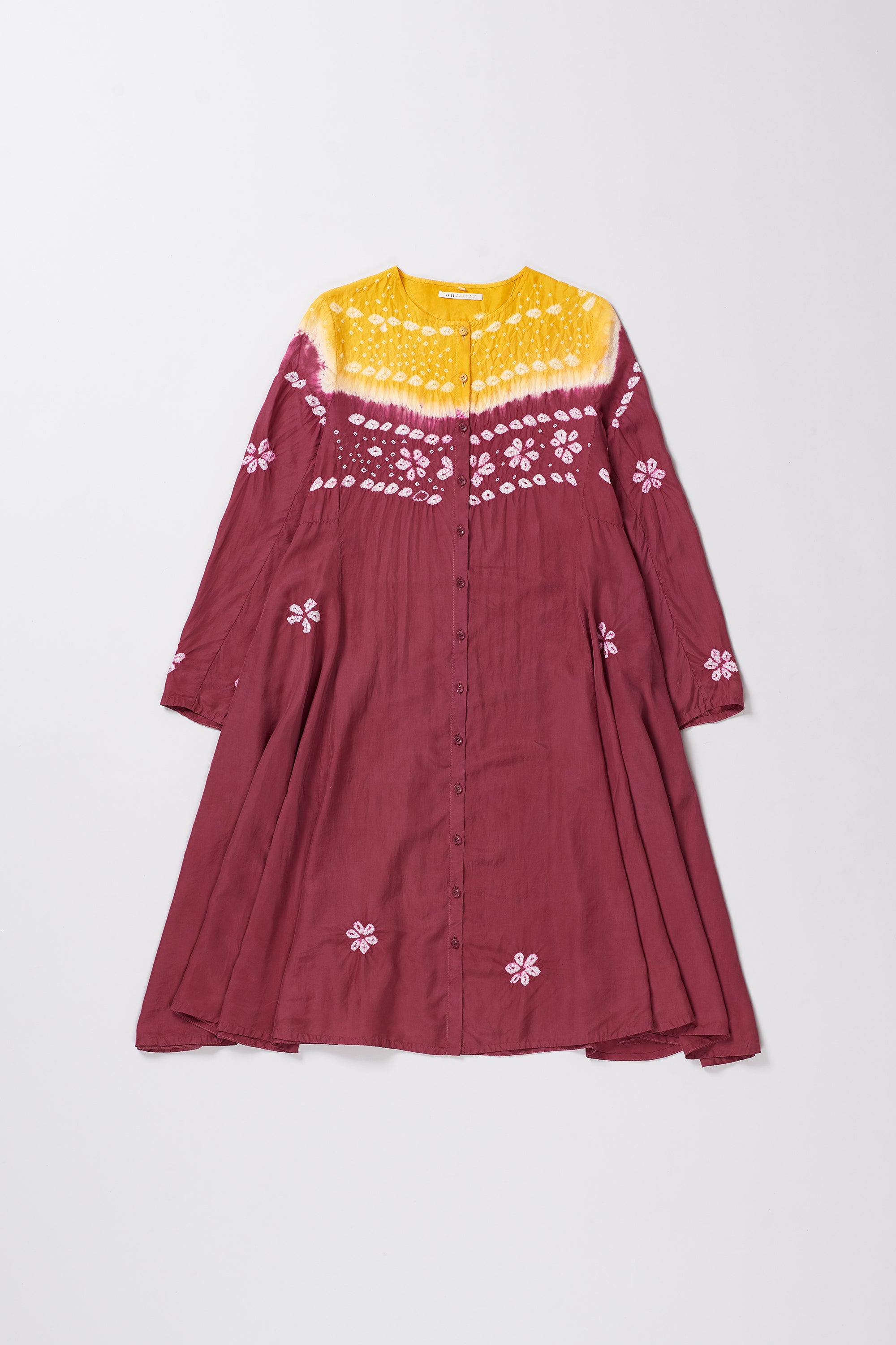 SILK BLEND MULTI COLOUR SHIBORI DRESS