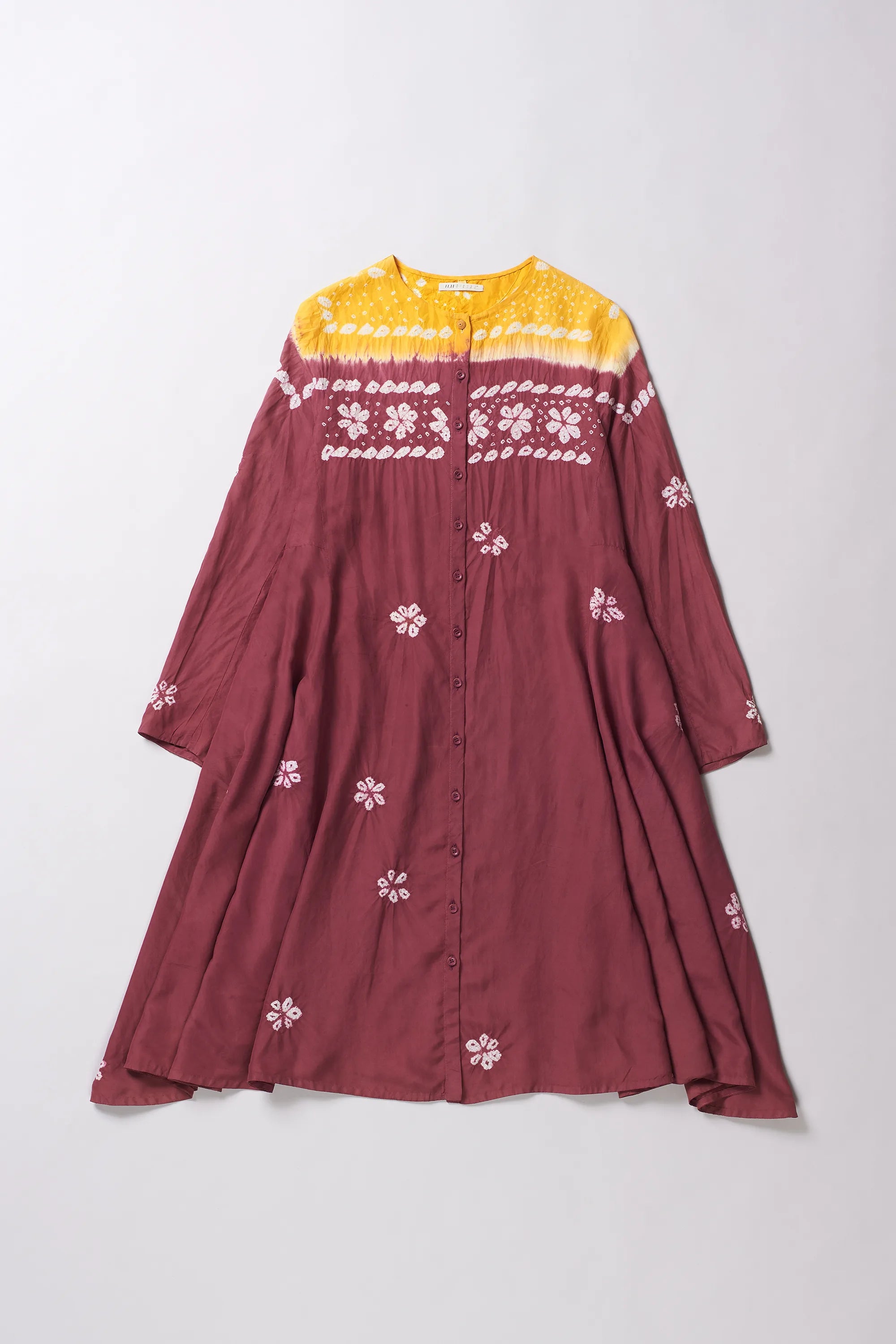 SILK BLEND MULTI COLOUR SHIBORI DRESS