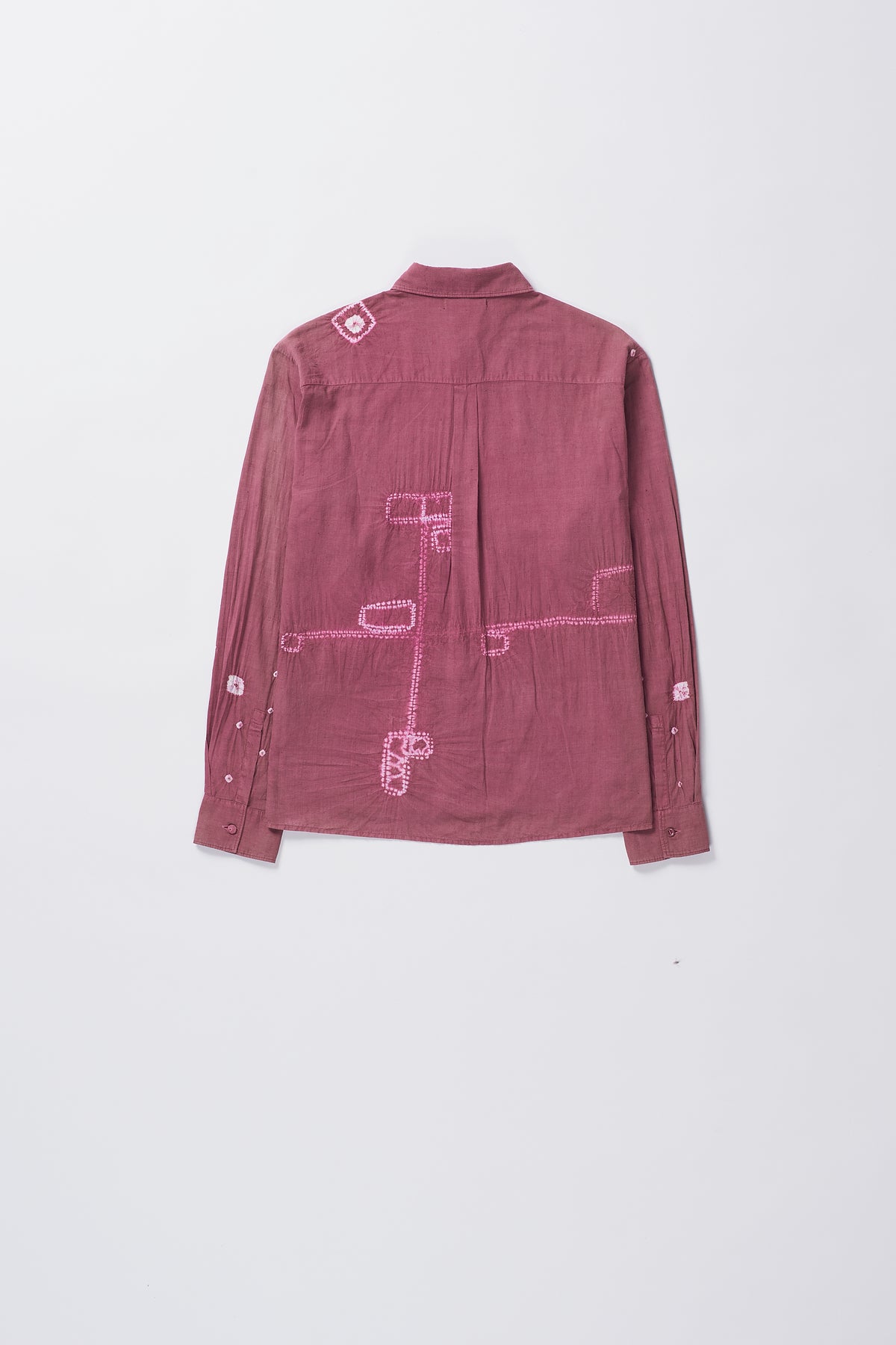 Fine Cotton Shirt Speckled with Shibori