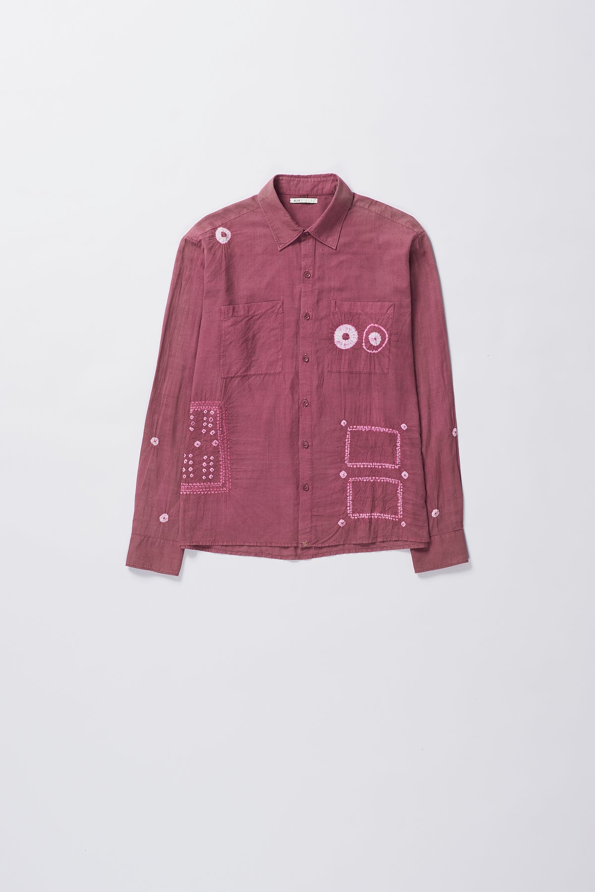 Fine Cotton Shirt Speckled with Shibori