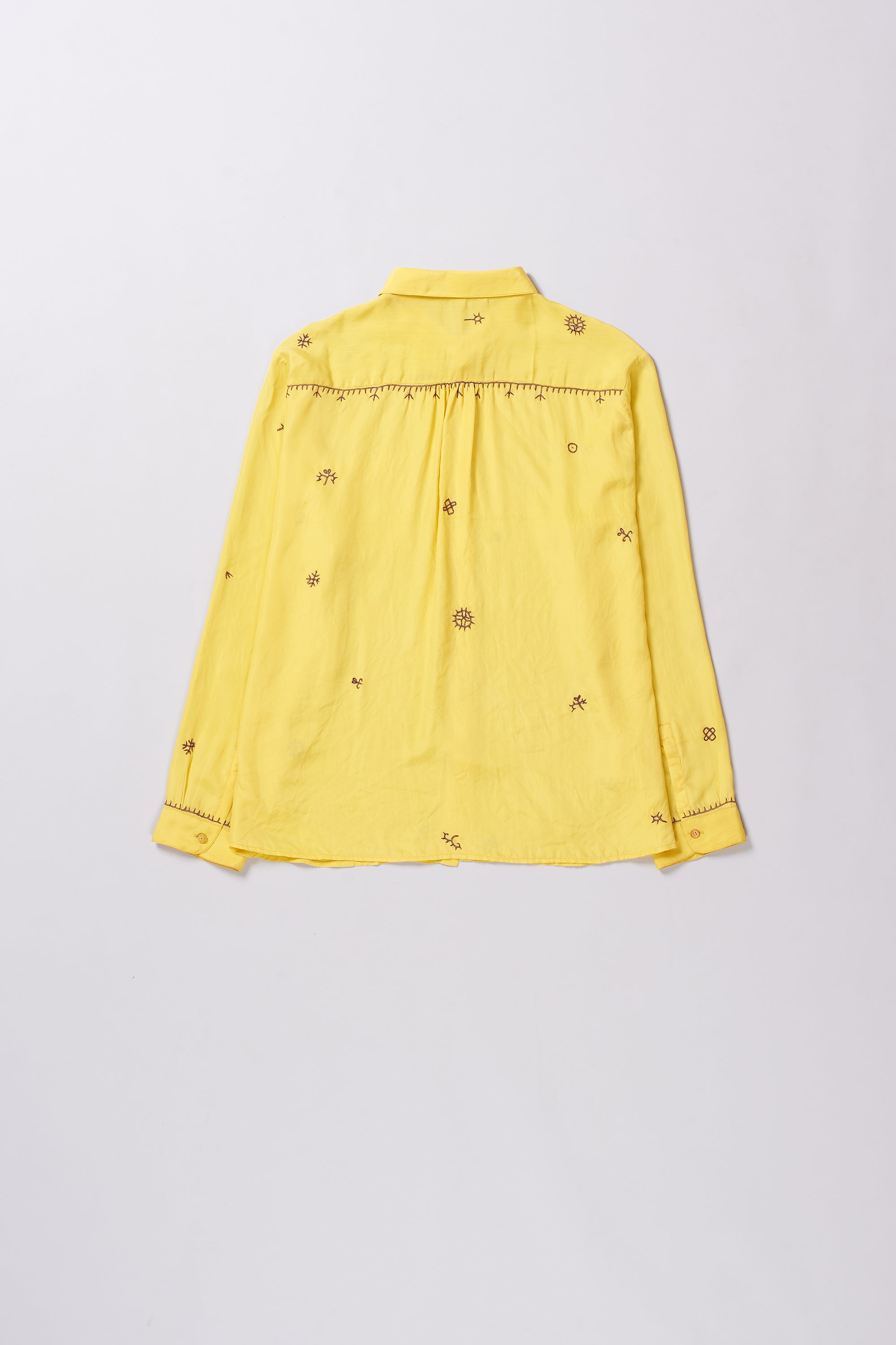 RELAXED FIT SHIRT EMBROIDERED DYED IN LEMON YELLOW