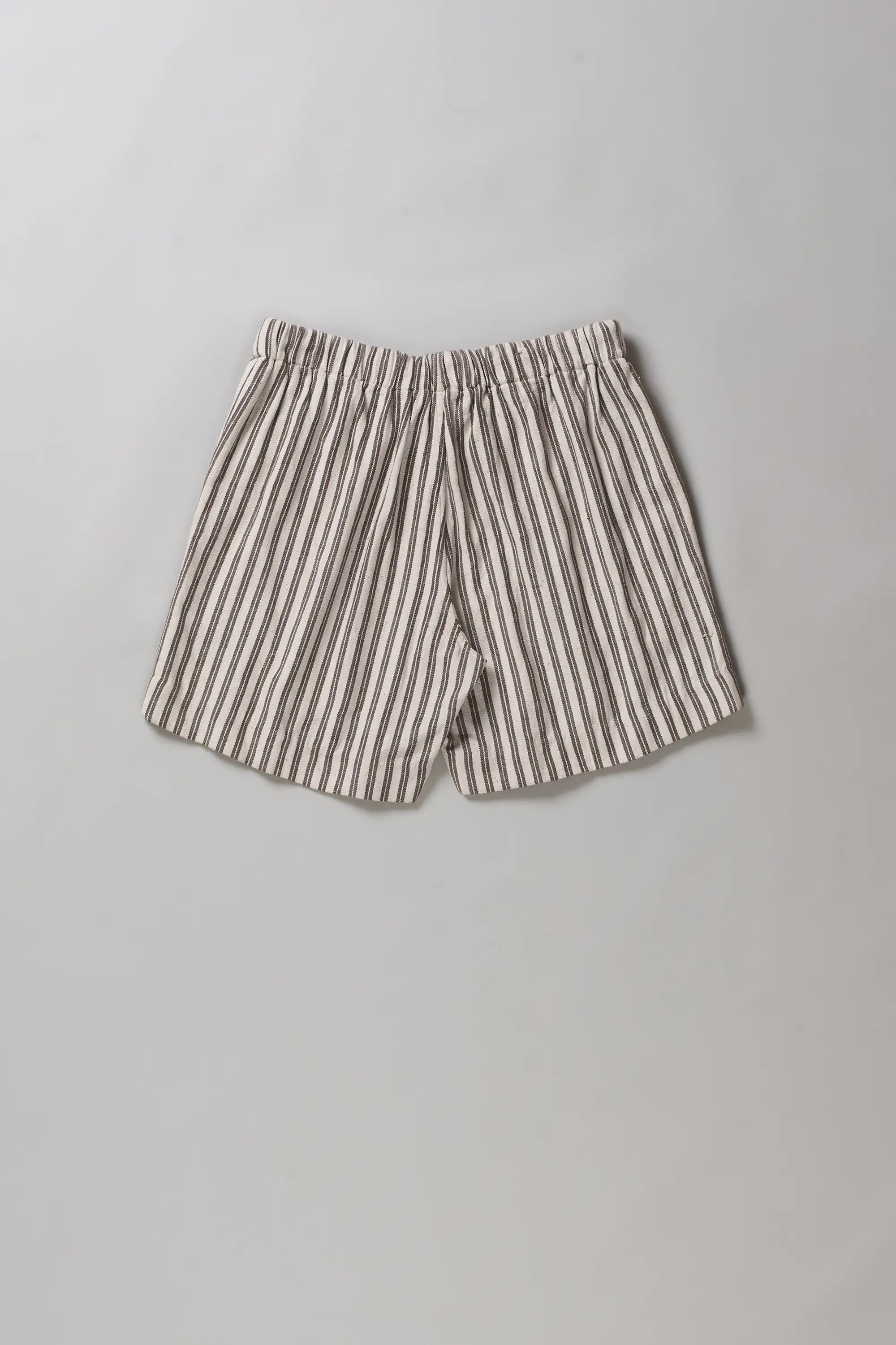 Back image of charcoal yarn dyed shorts