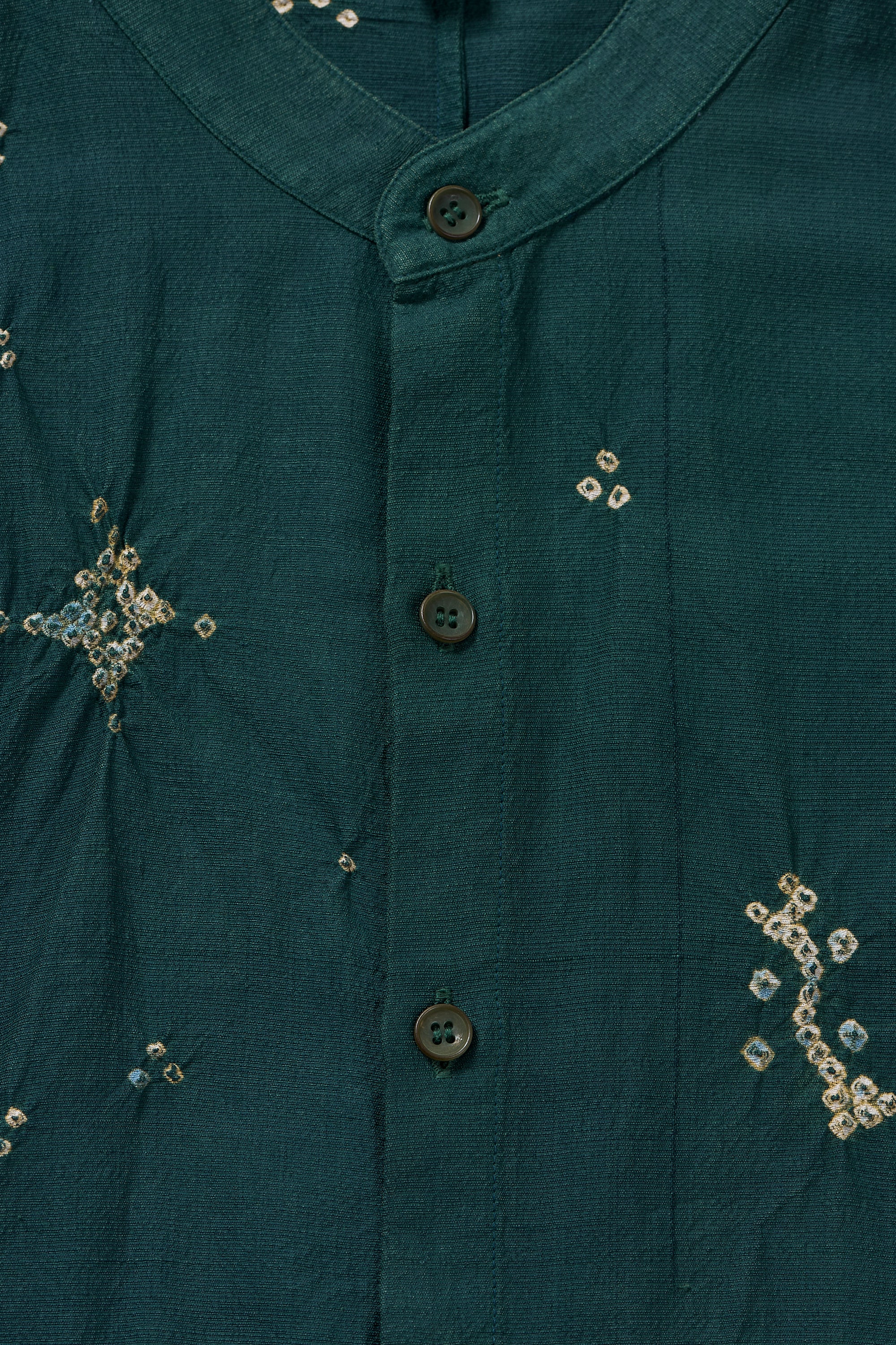 BOTTLE GREEN BANDHANI SHIRT