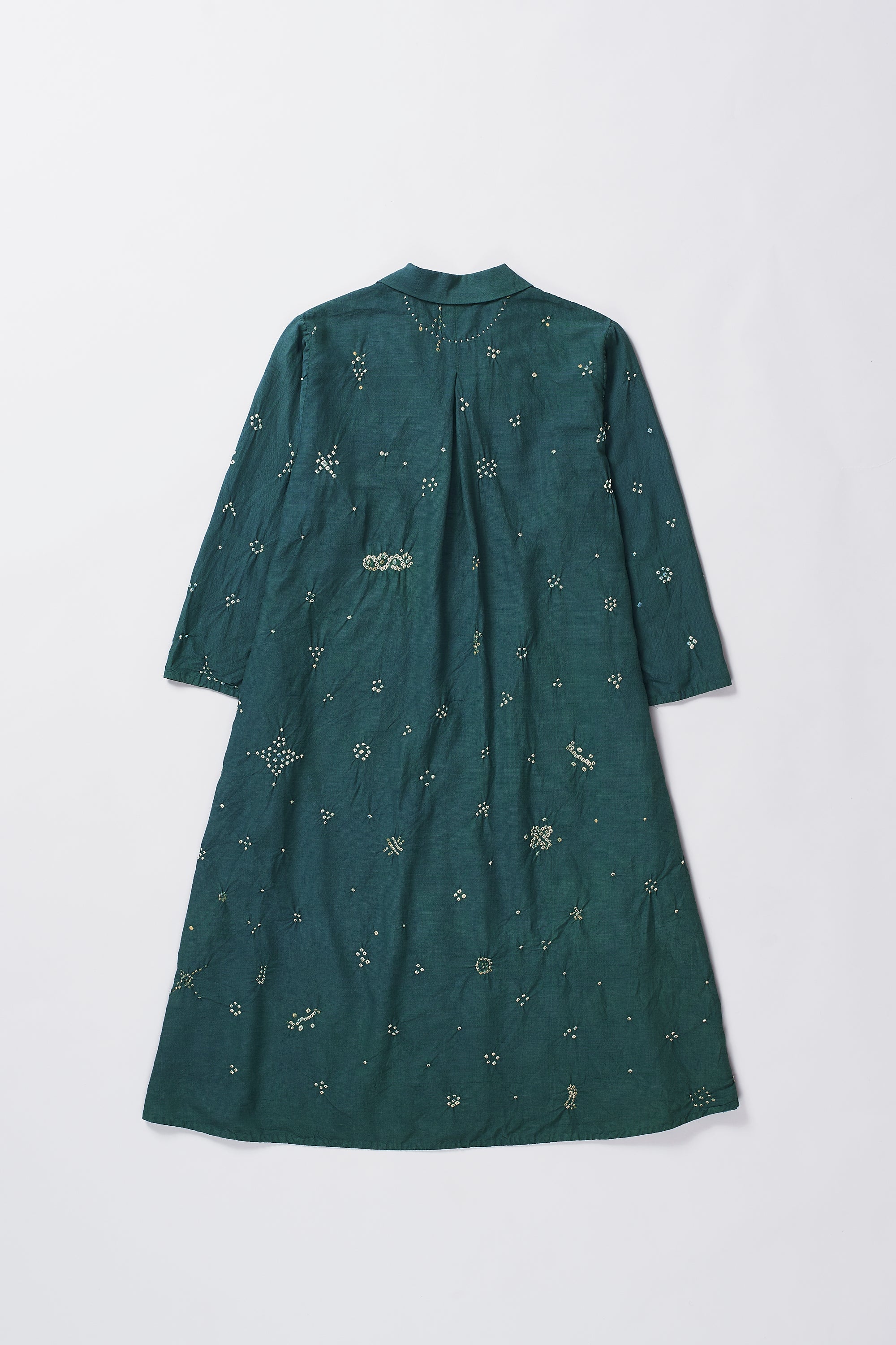 BOTTLE GREEN BANDHANI WOMEN DRESS