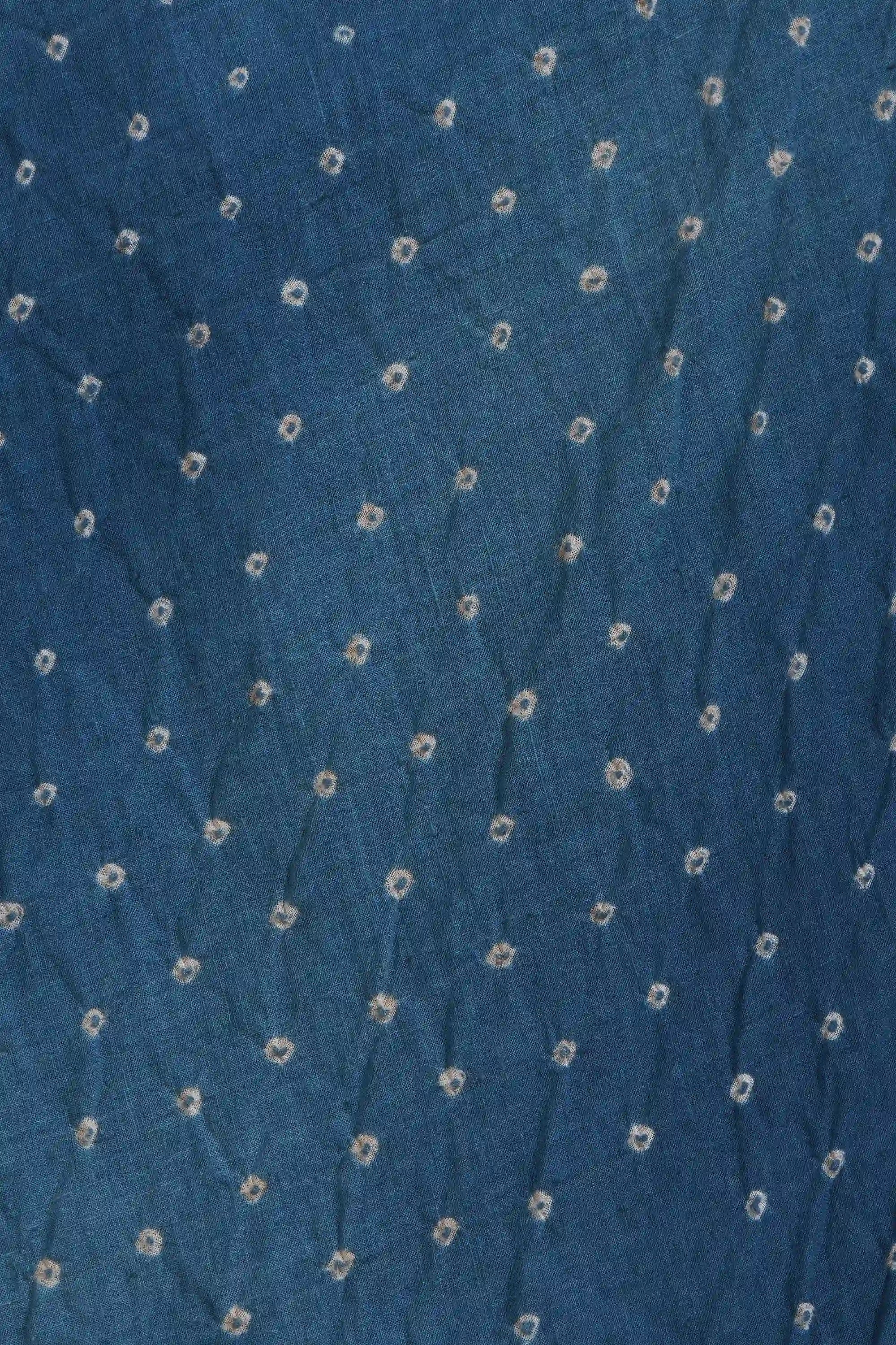 Indigo Drape Dress Speckled With Bandhani