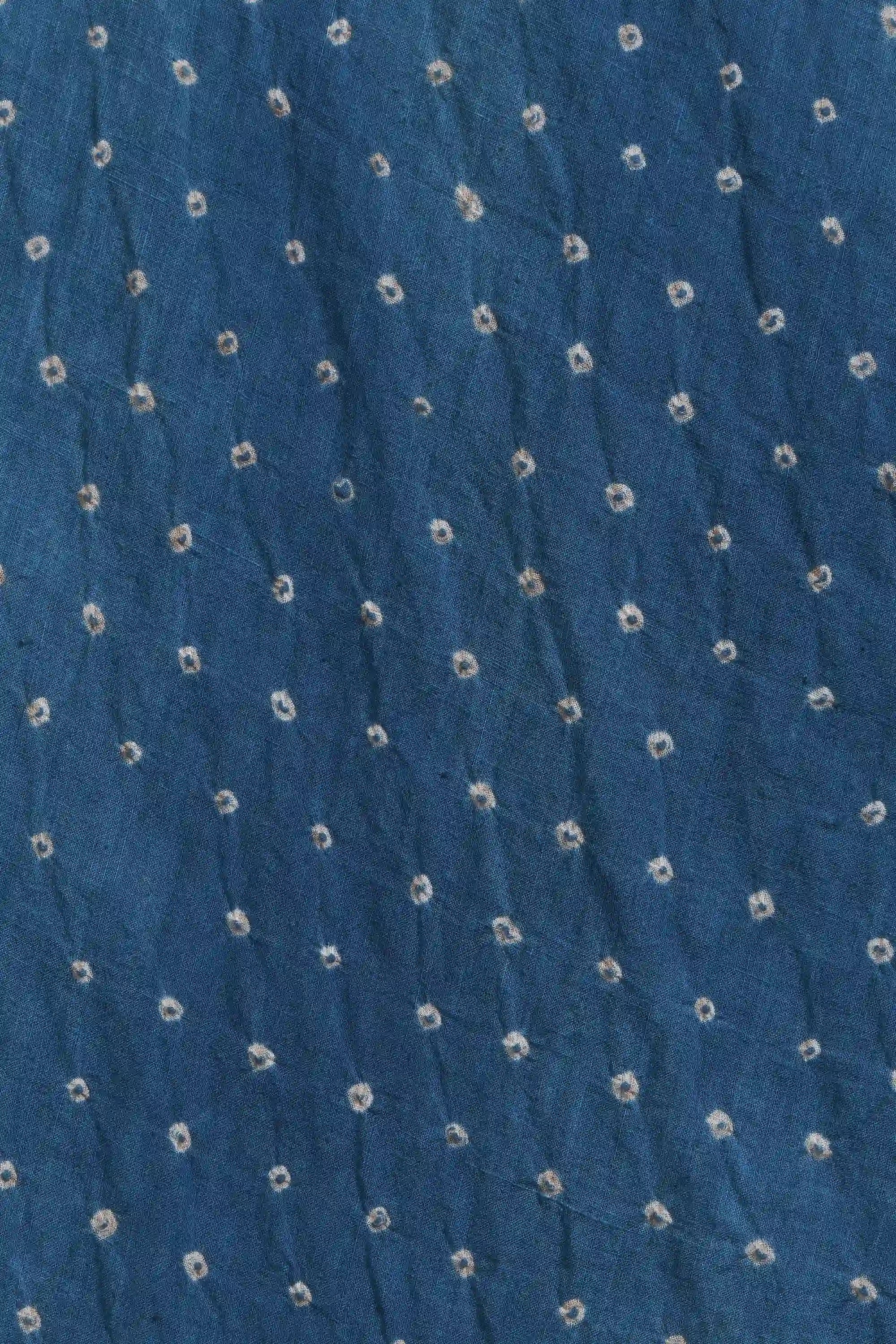 Indigo Drape Dress Speckled With Bandhani