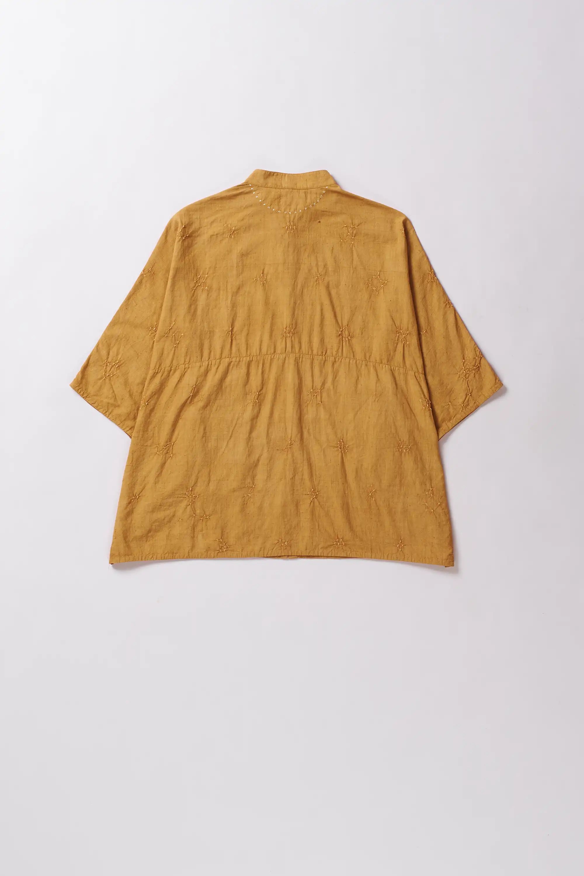 Mustard Yellow Cotton Bandhani Shirt
