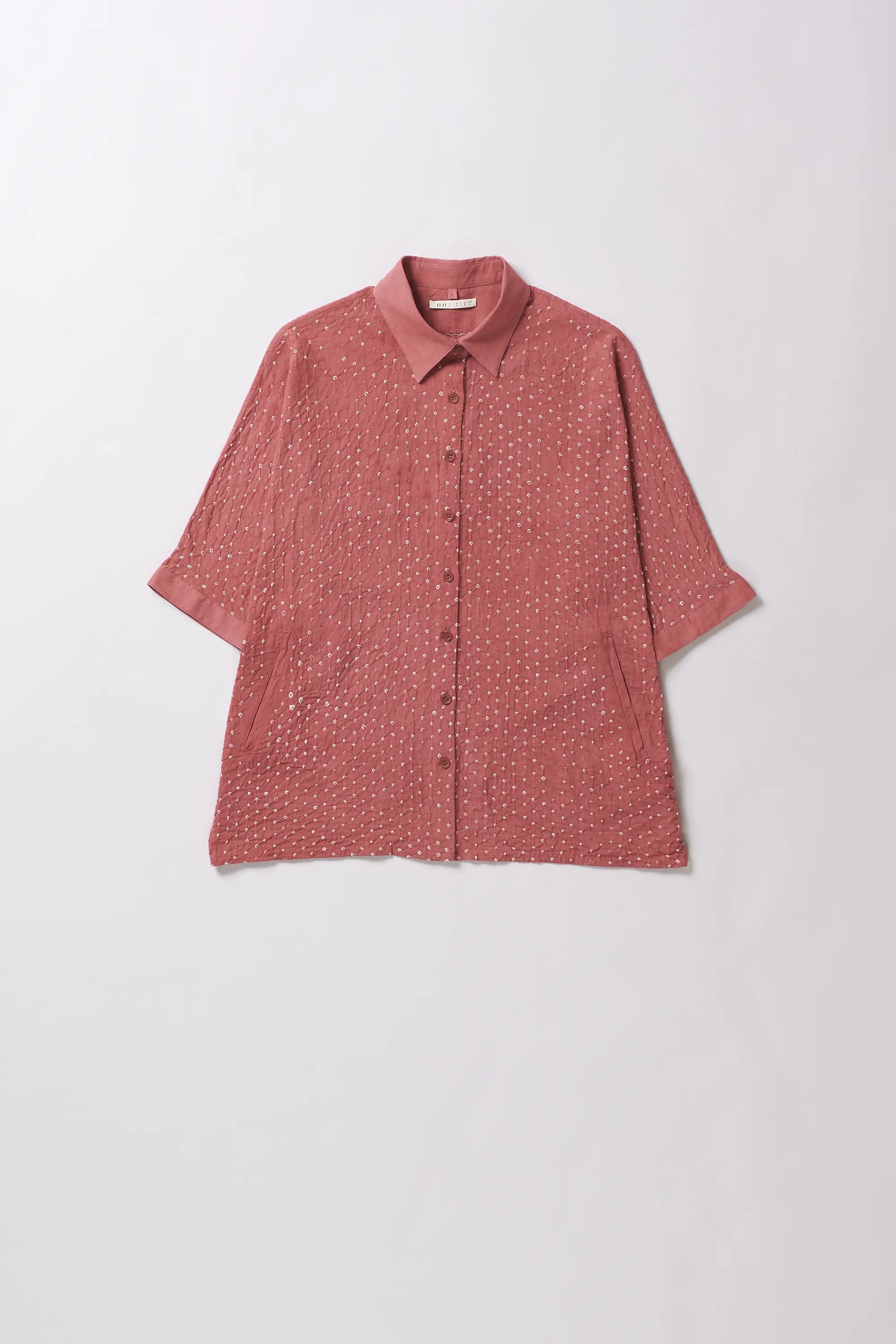 Pink Wood Bandhani Shirt