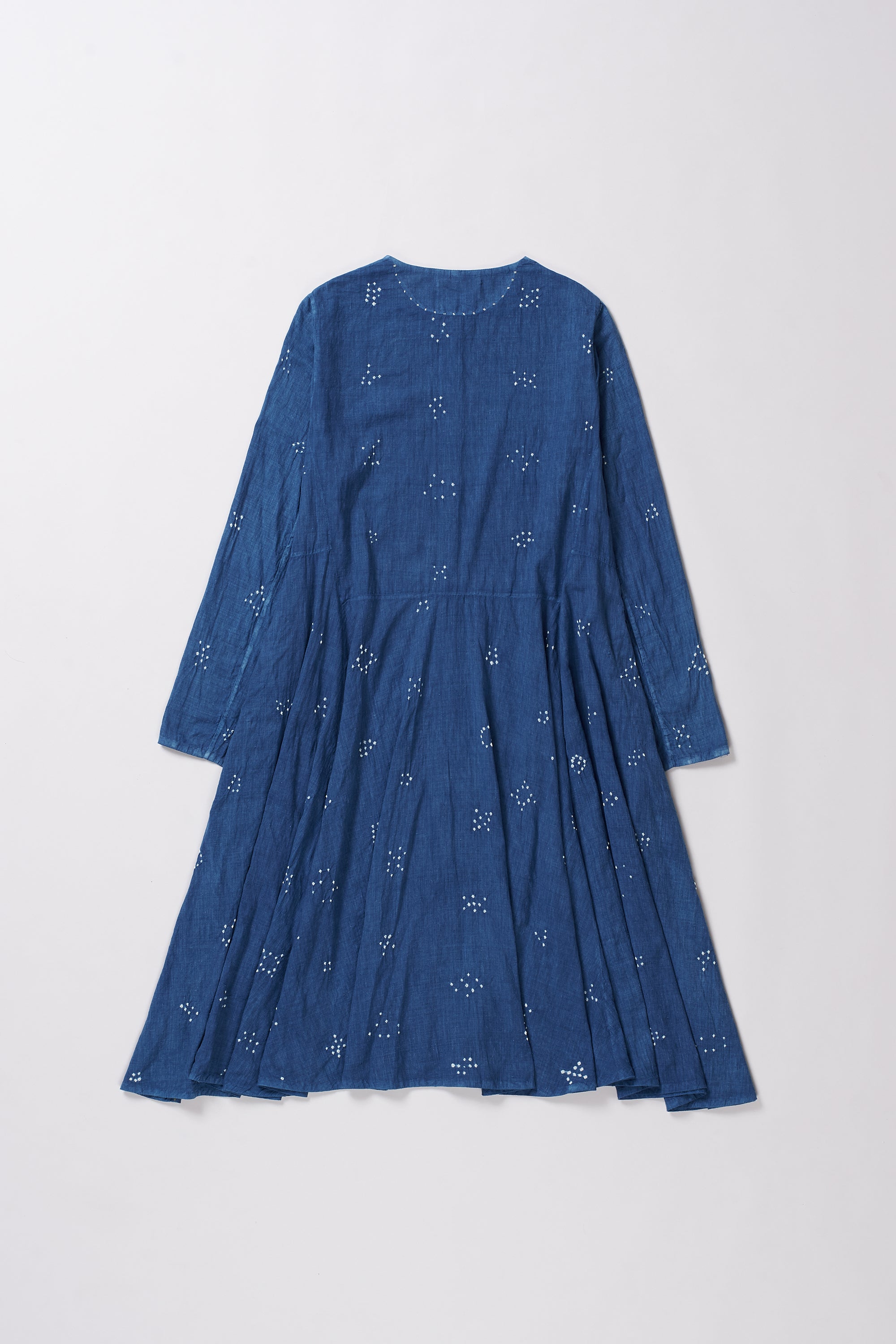 MEDIUM INDIGO DYED BANDHANI DRESS