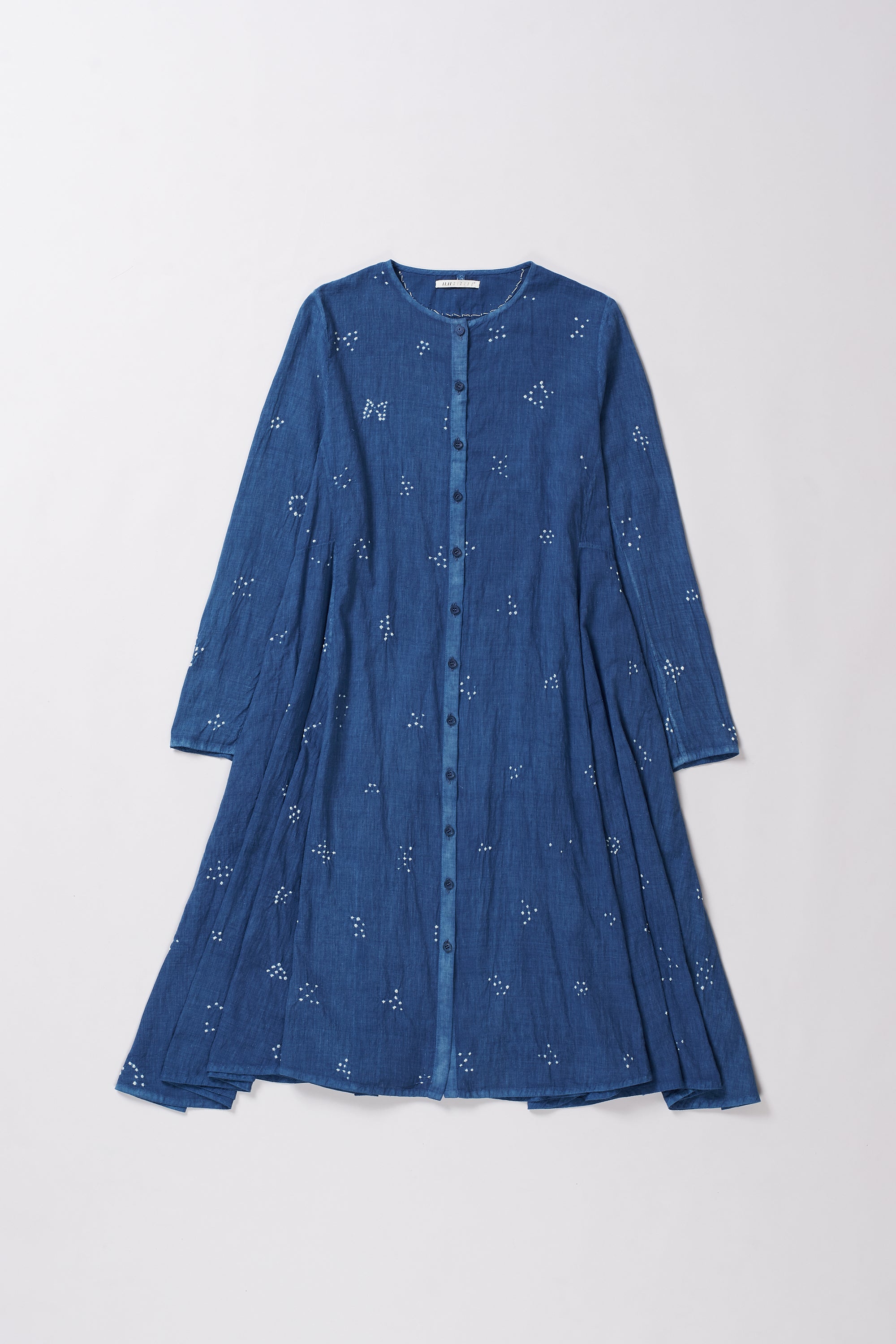MEDIUM INDIGO DYED BANDHANI DRESS