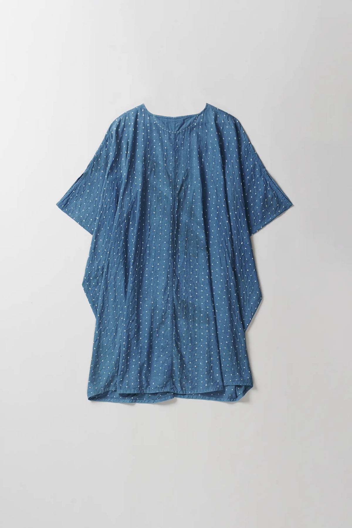 Medium Indigo Draped Bandhani Dress