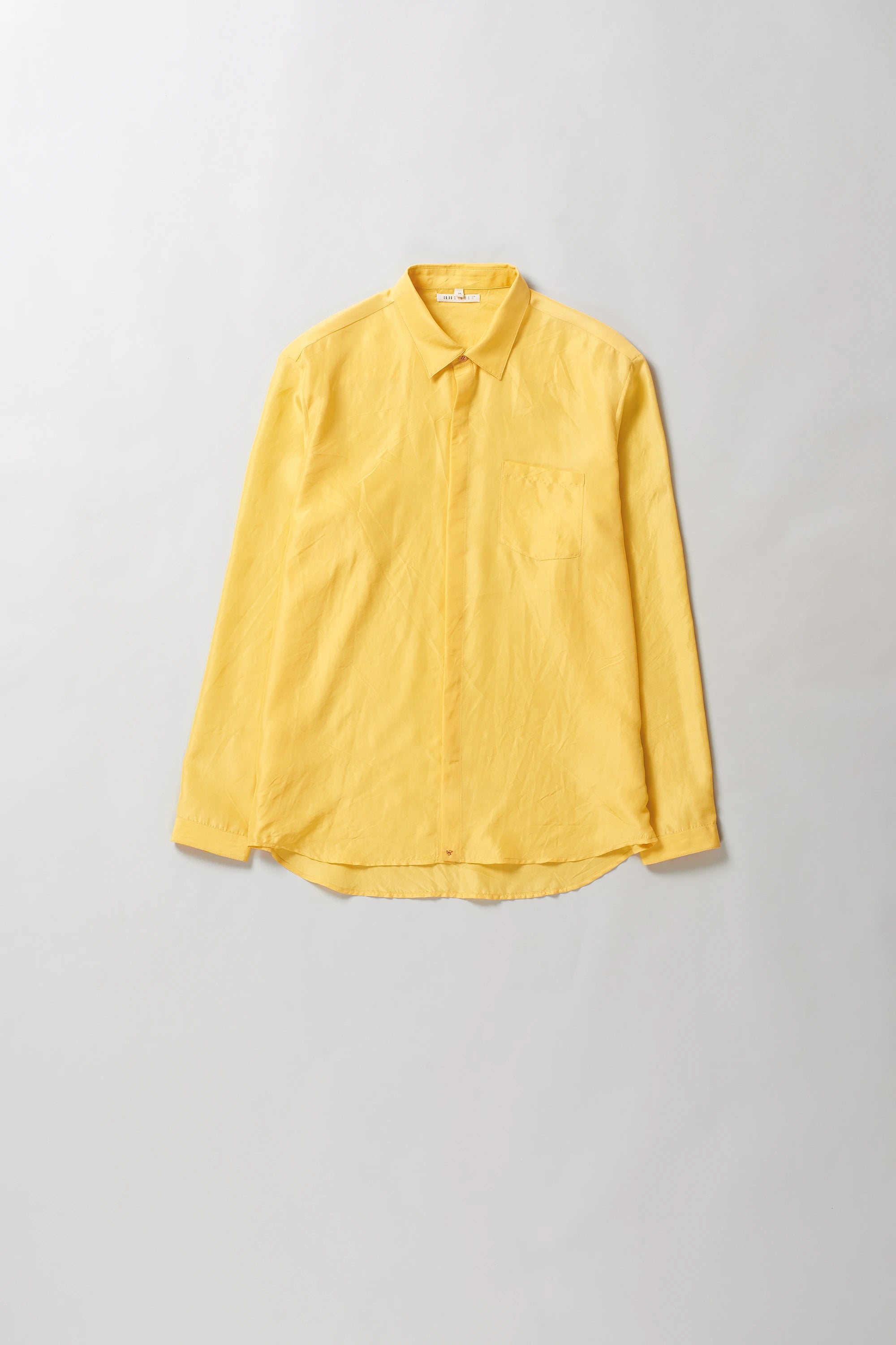 Silk Shirt in Lemon Yellow