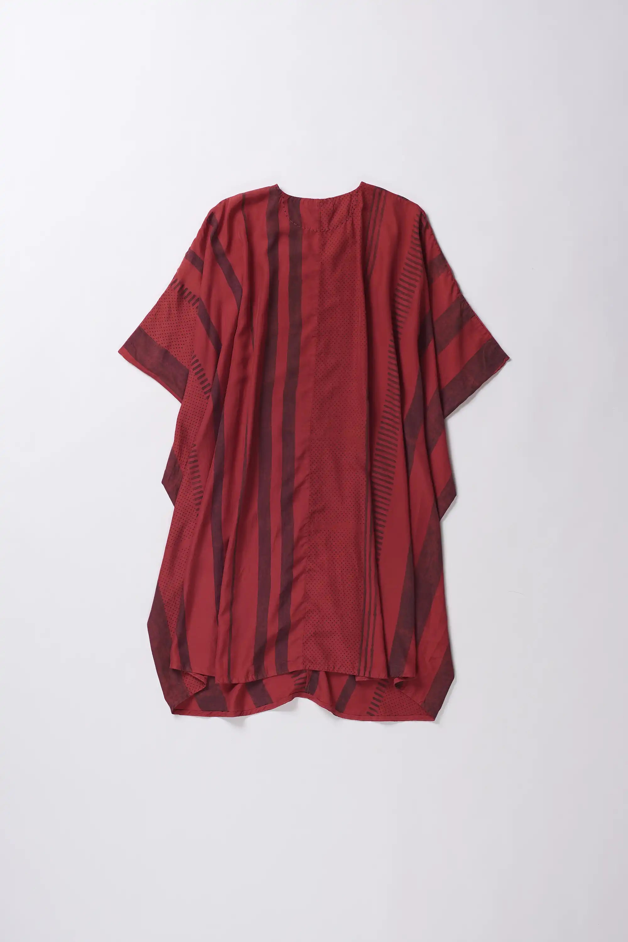 Crimson Pink Silk Kaftan Dress