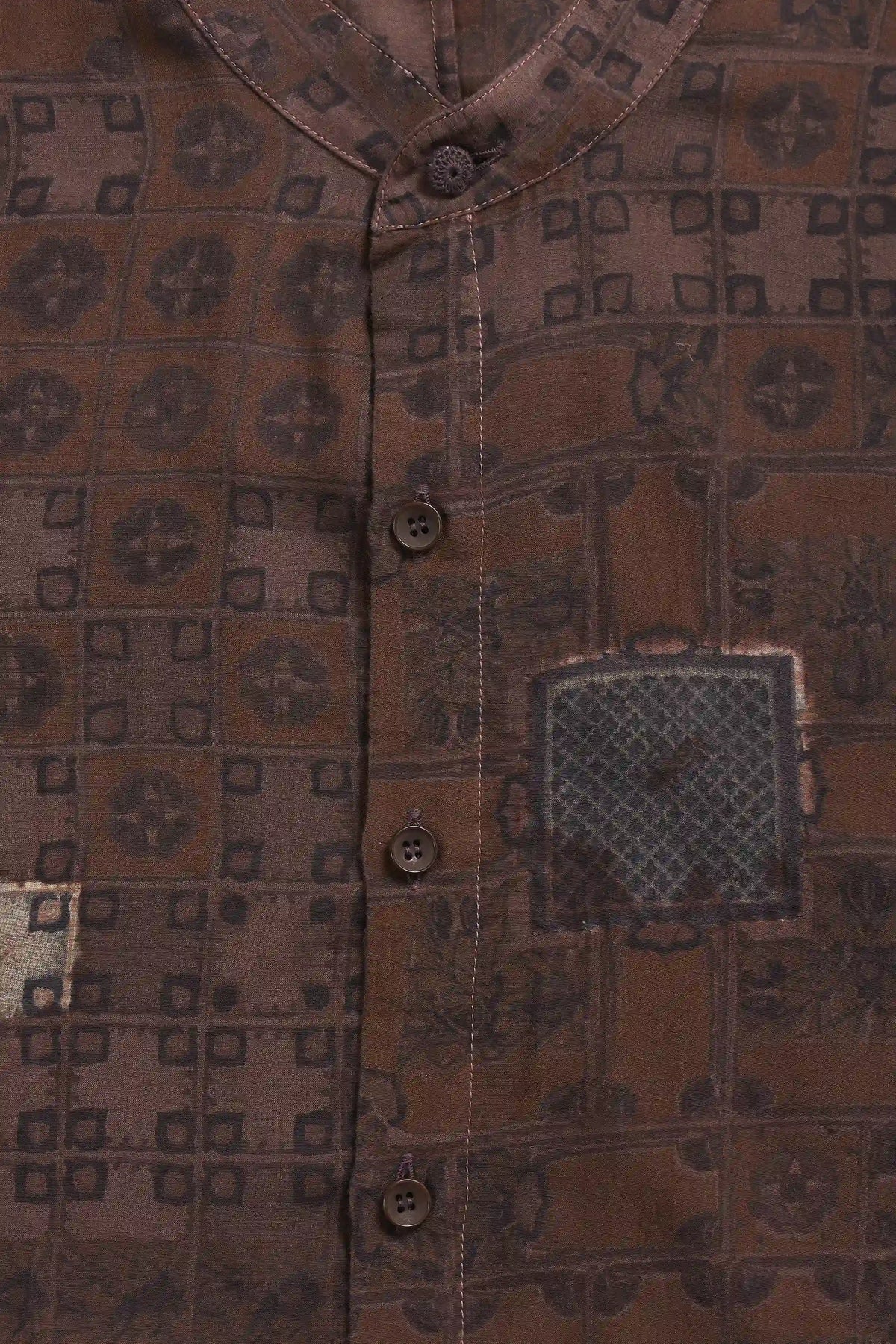 Kimono Sleeve Shirt in Burnt Umber