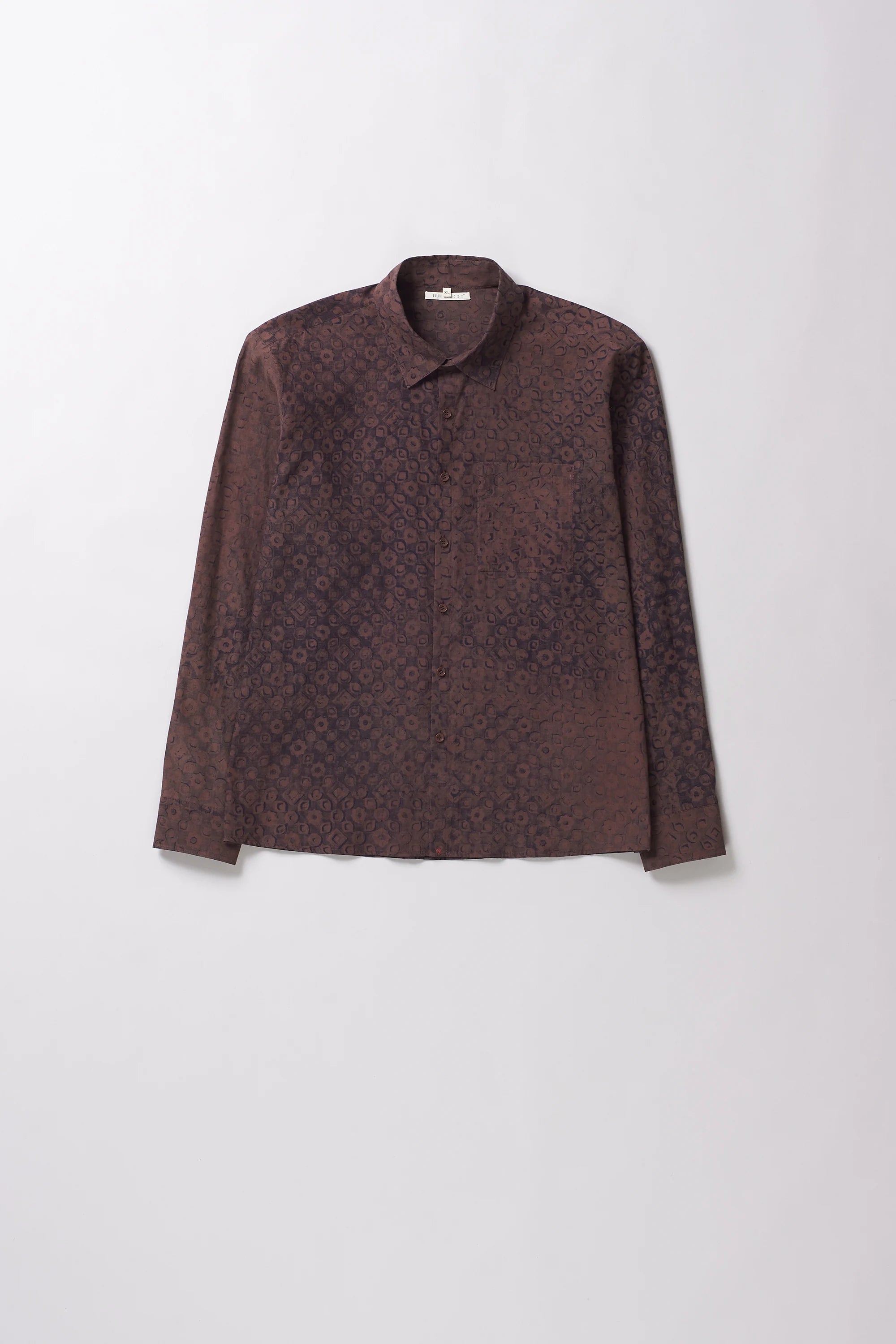 Cotton Silk Shirt in Burnt Umber