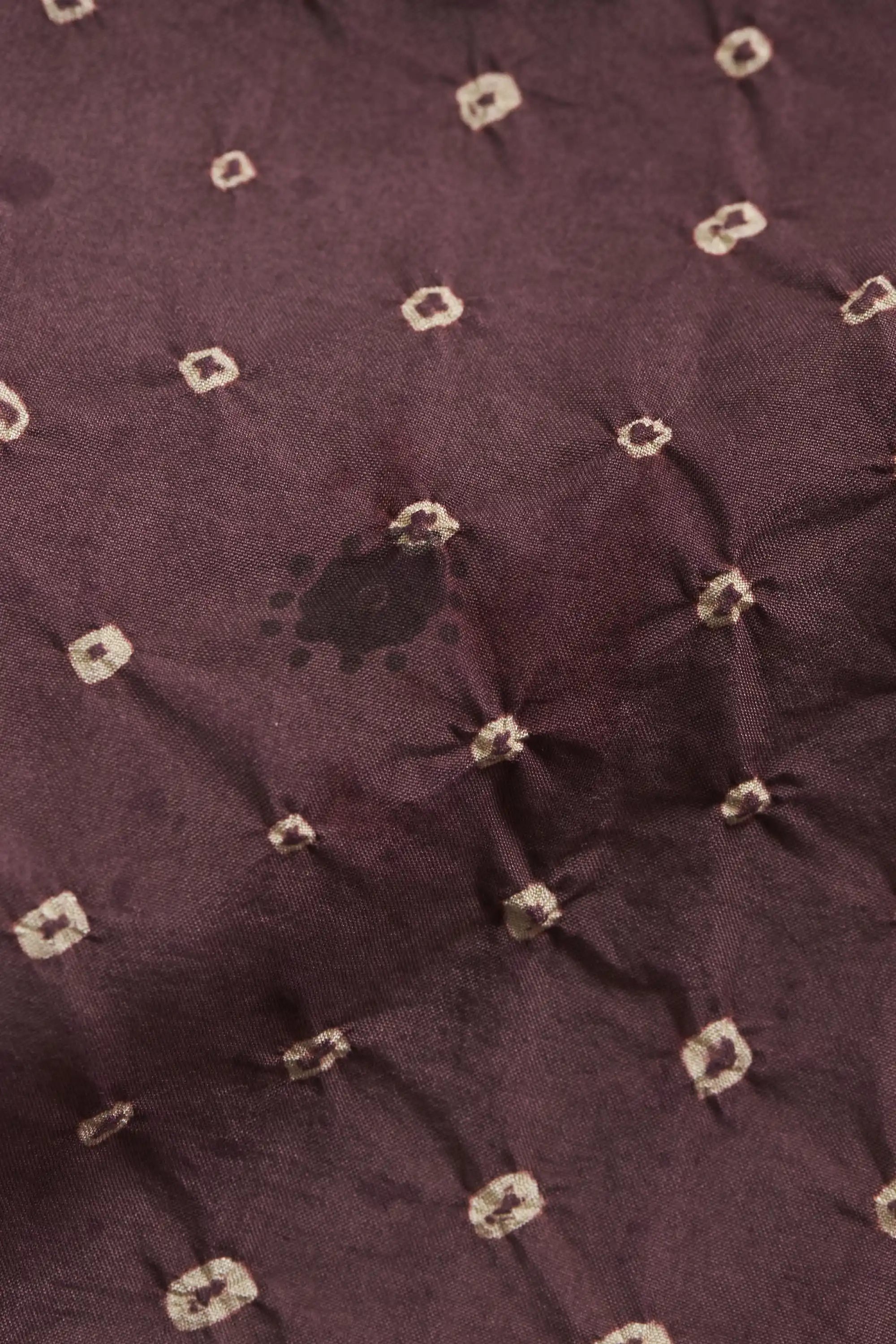 Hand Embroidered Silk Dress in Purple Red