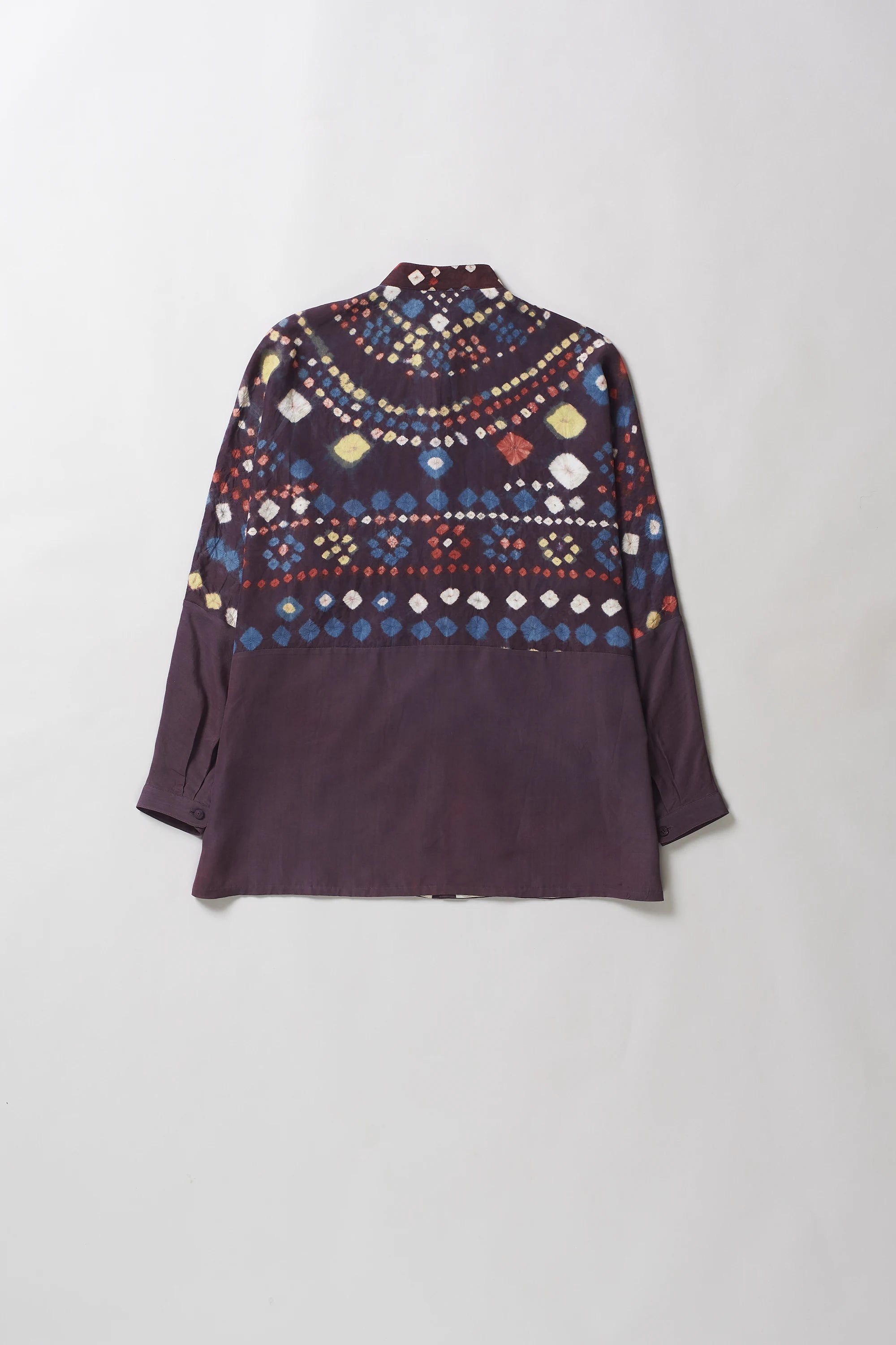 Multi Color Bandhani Shirt Silk