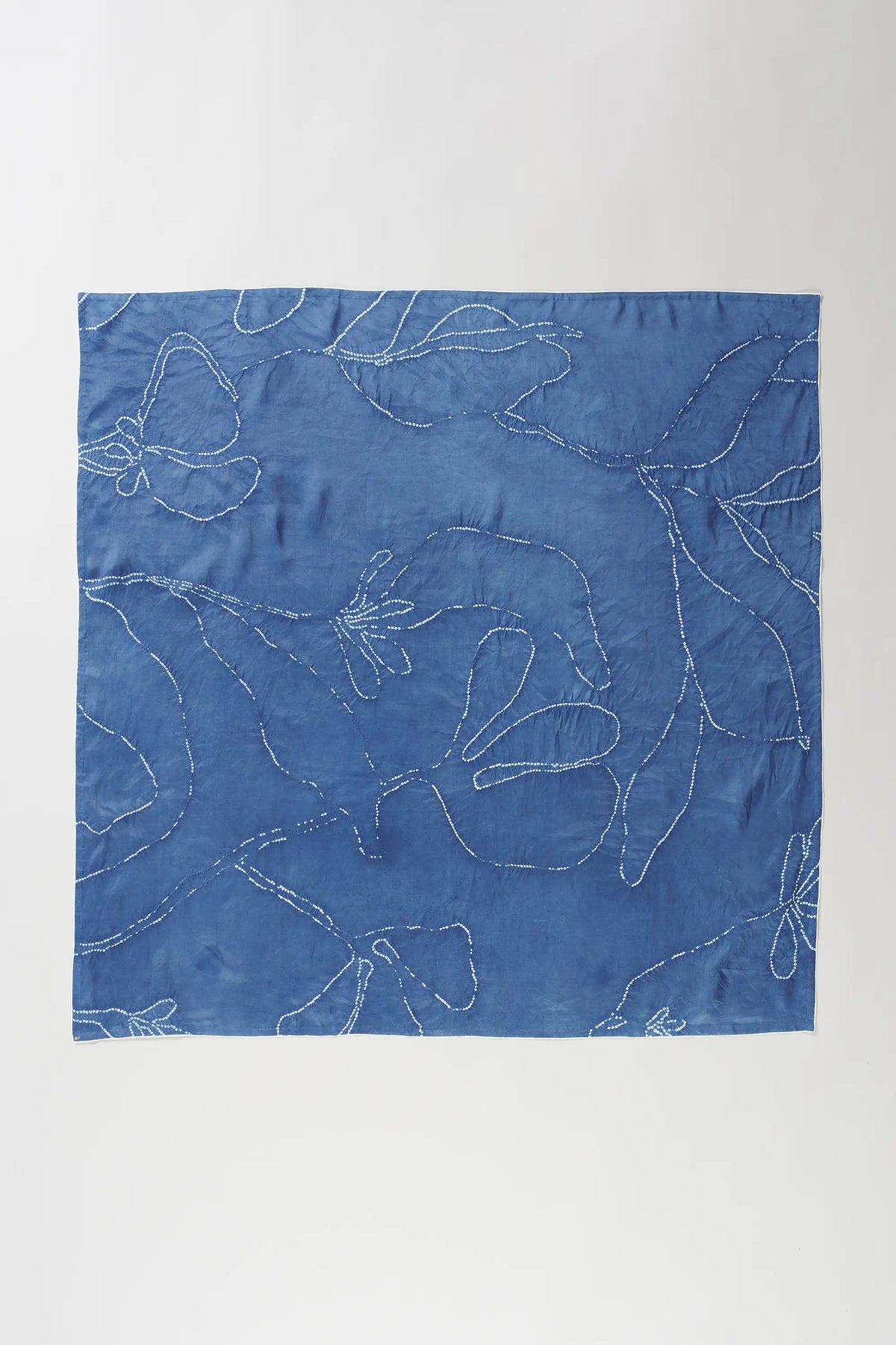 Light Indigo Silk Bandhani Scarf