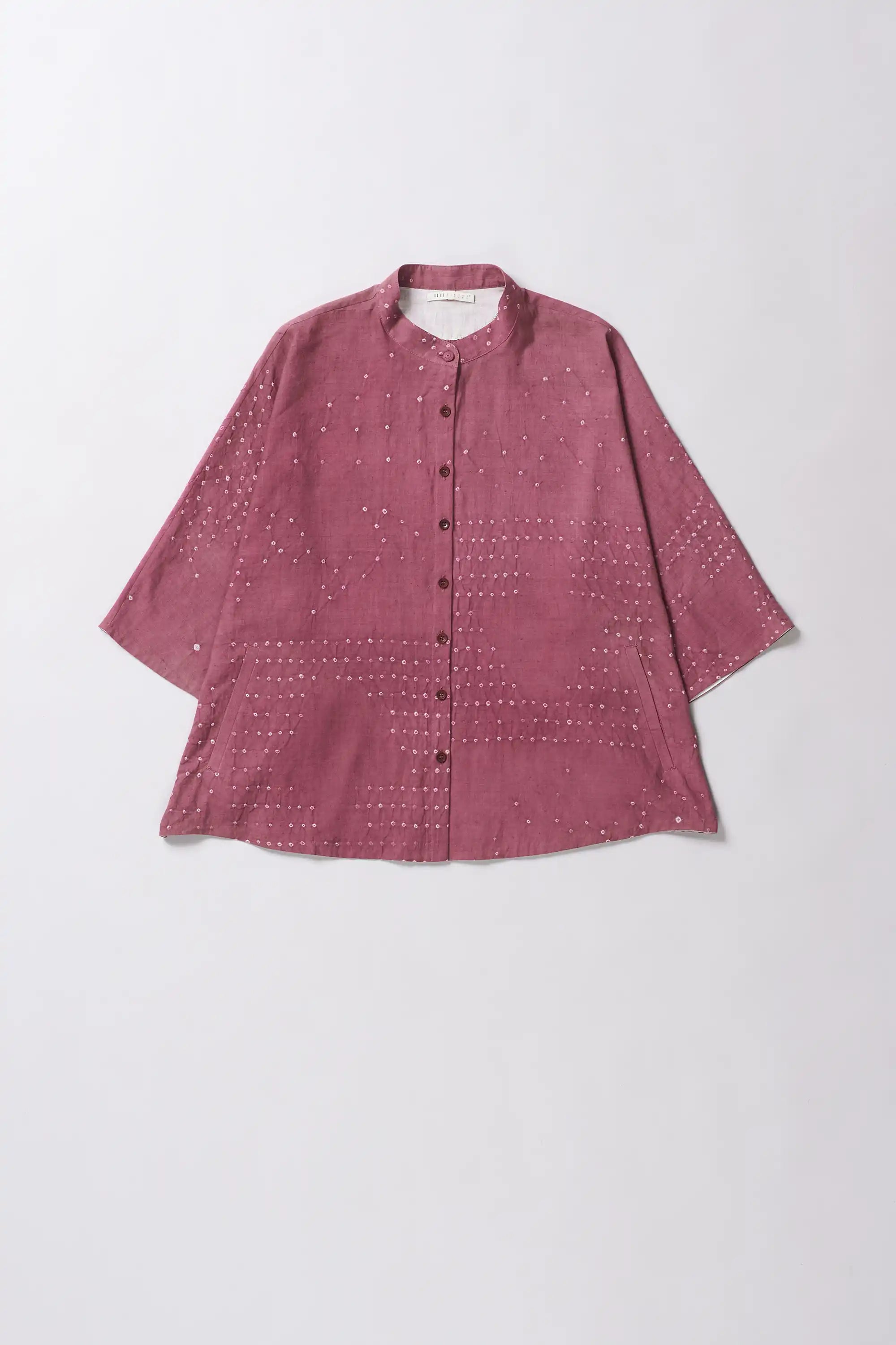 Fuschia Pink Cotton Bandhani Shirt