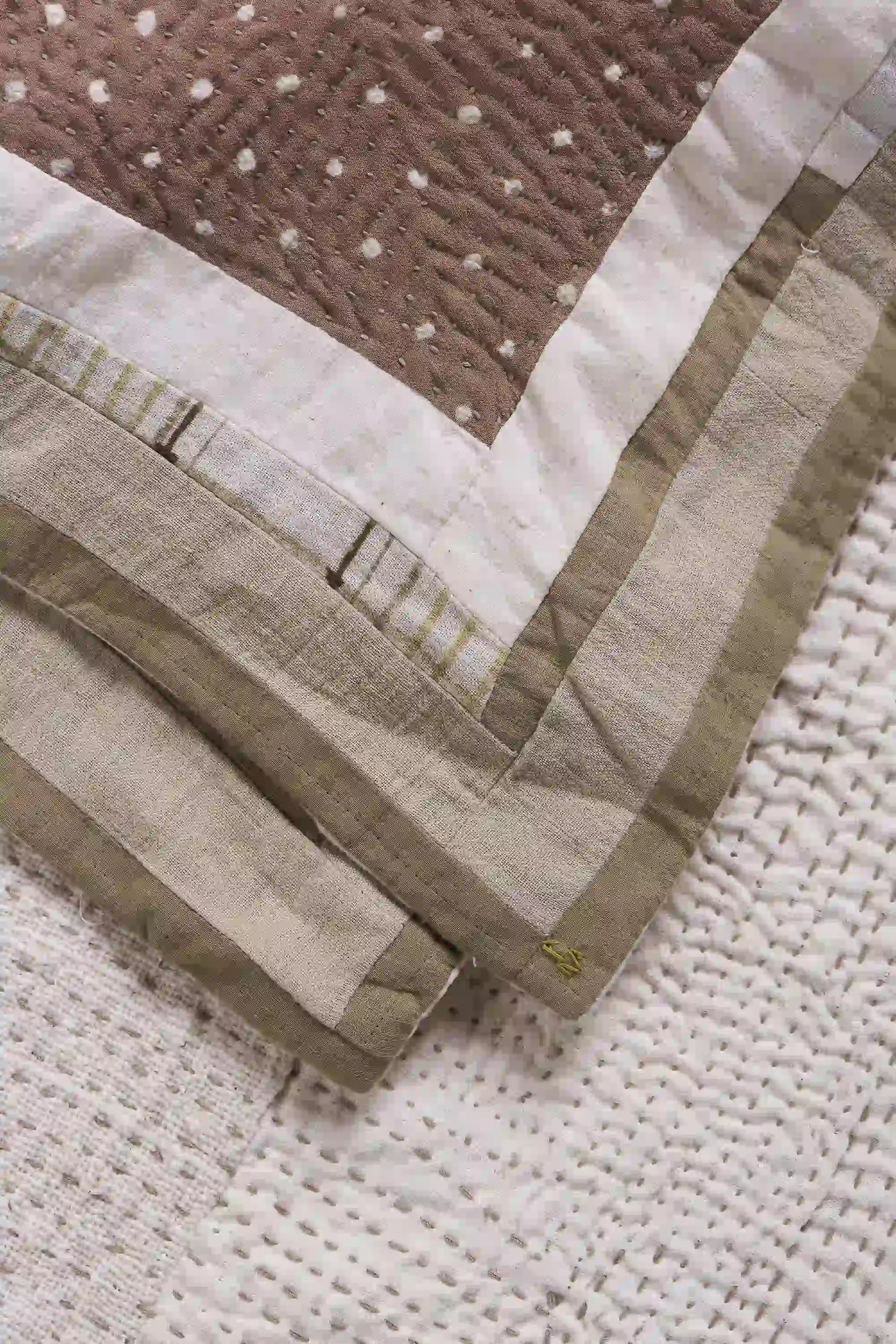 Fabric close-up with kantha work