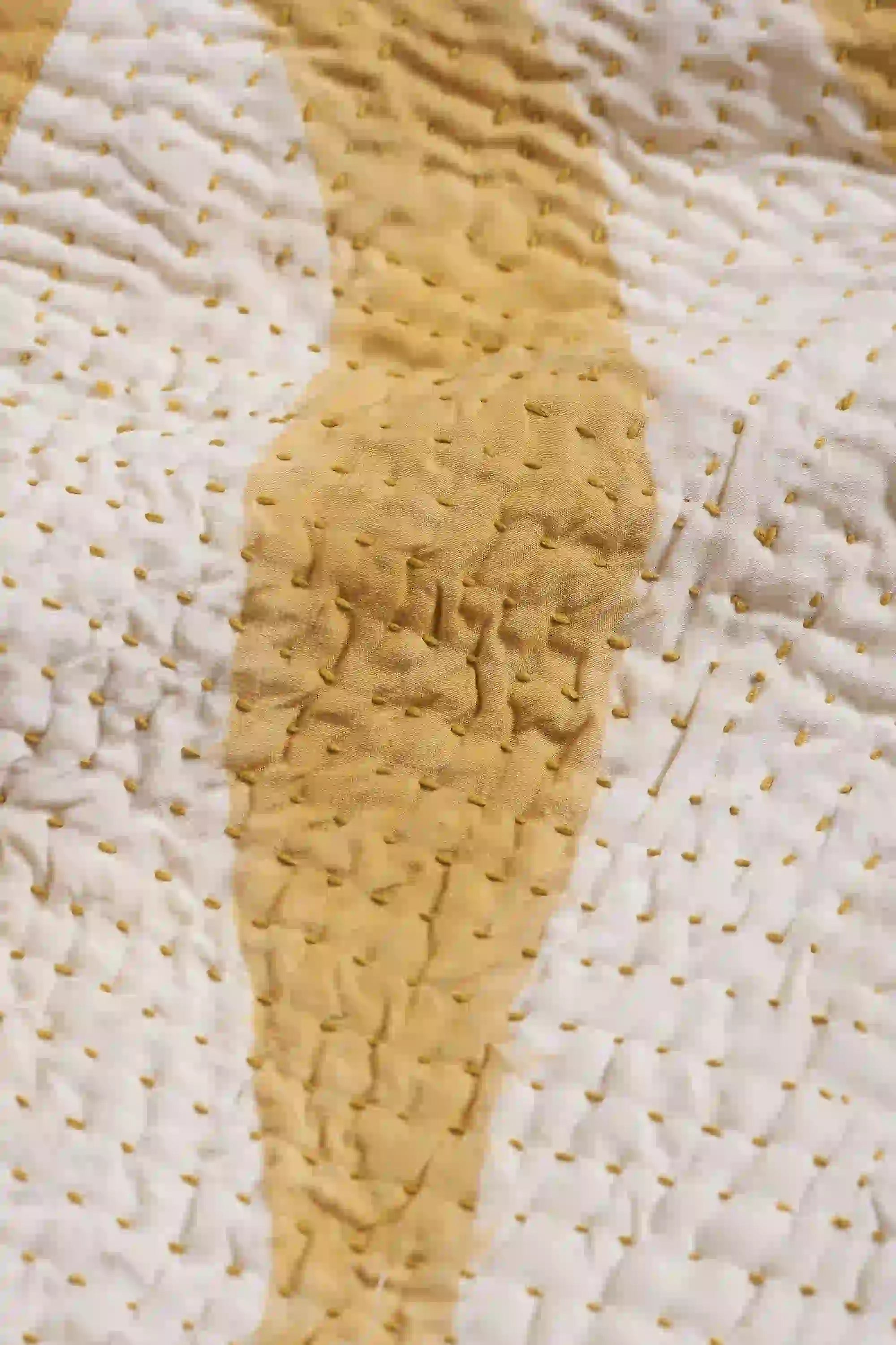 Fabric close-up with kantha work