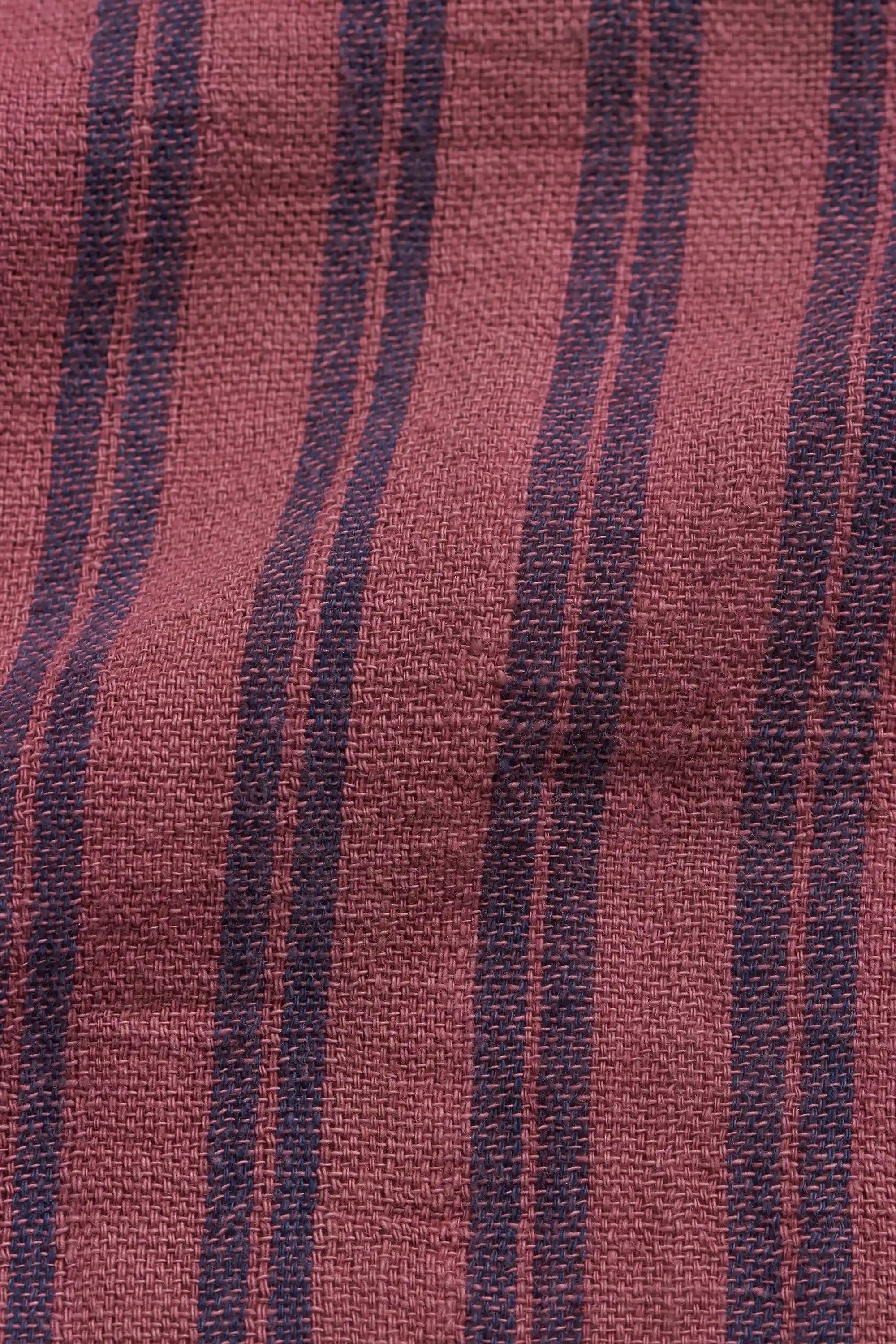 Loose Fit Collared Shirt With Stripes