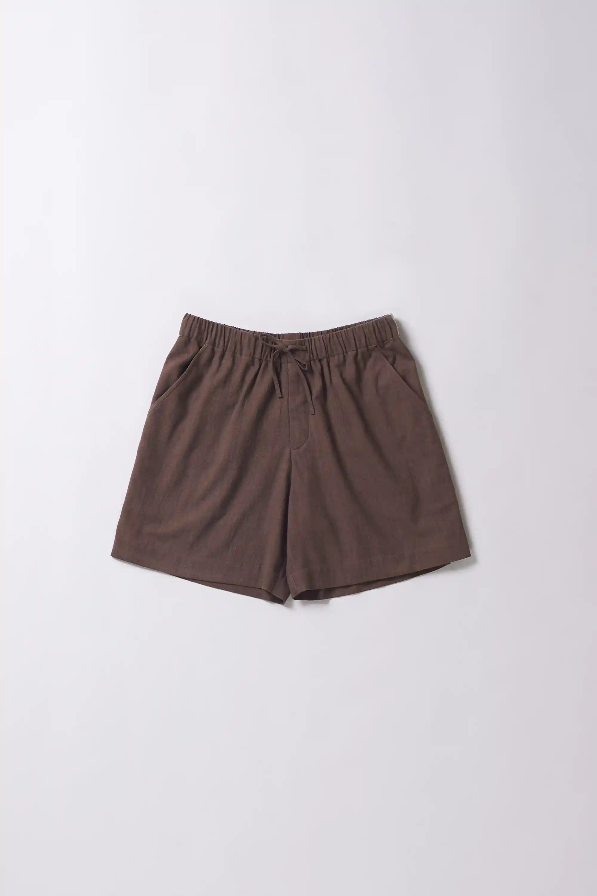 Front image of a shorts in burnt umber