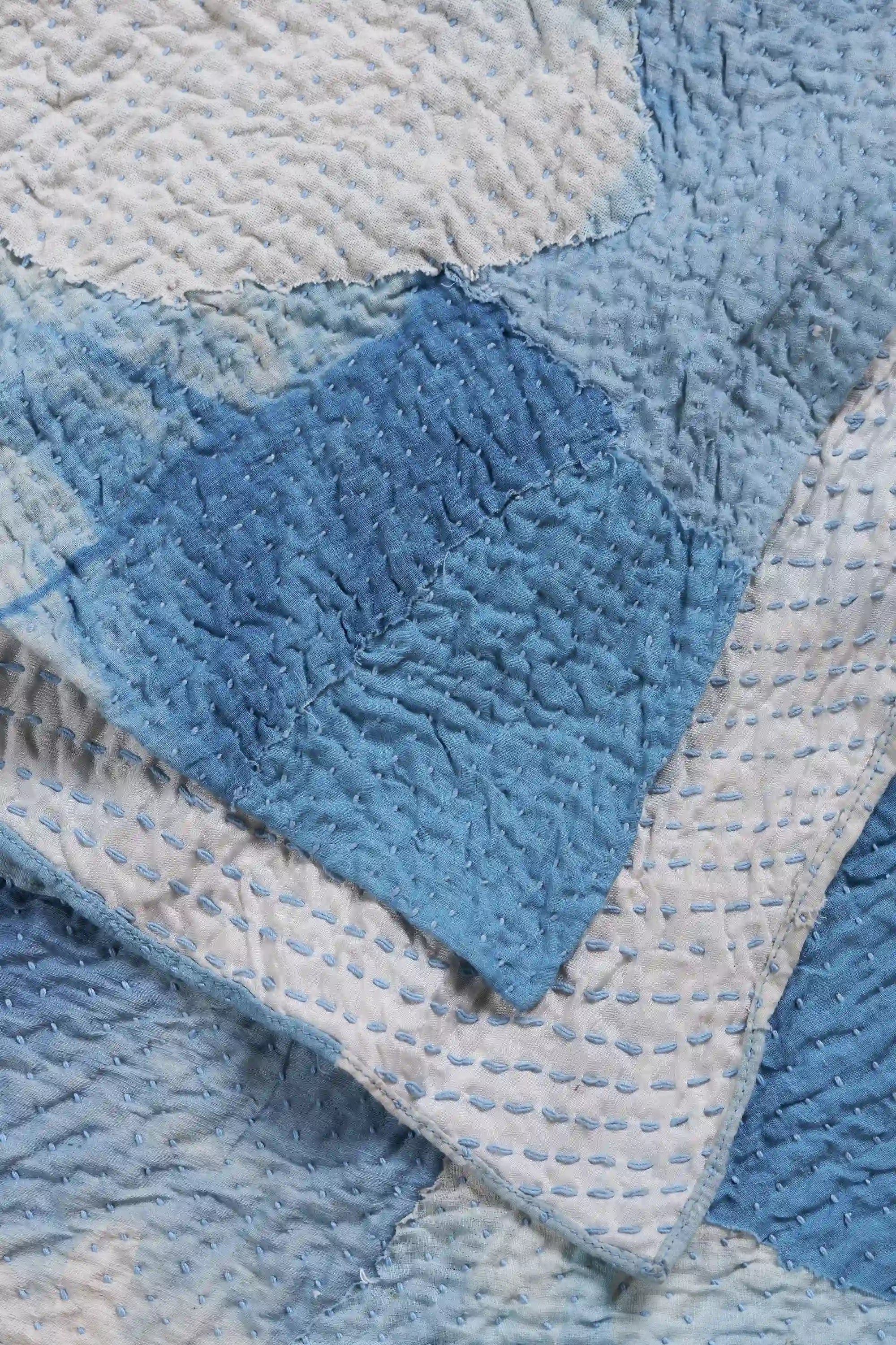 Close-up of quilt with patchwork