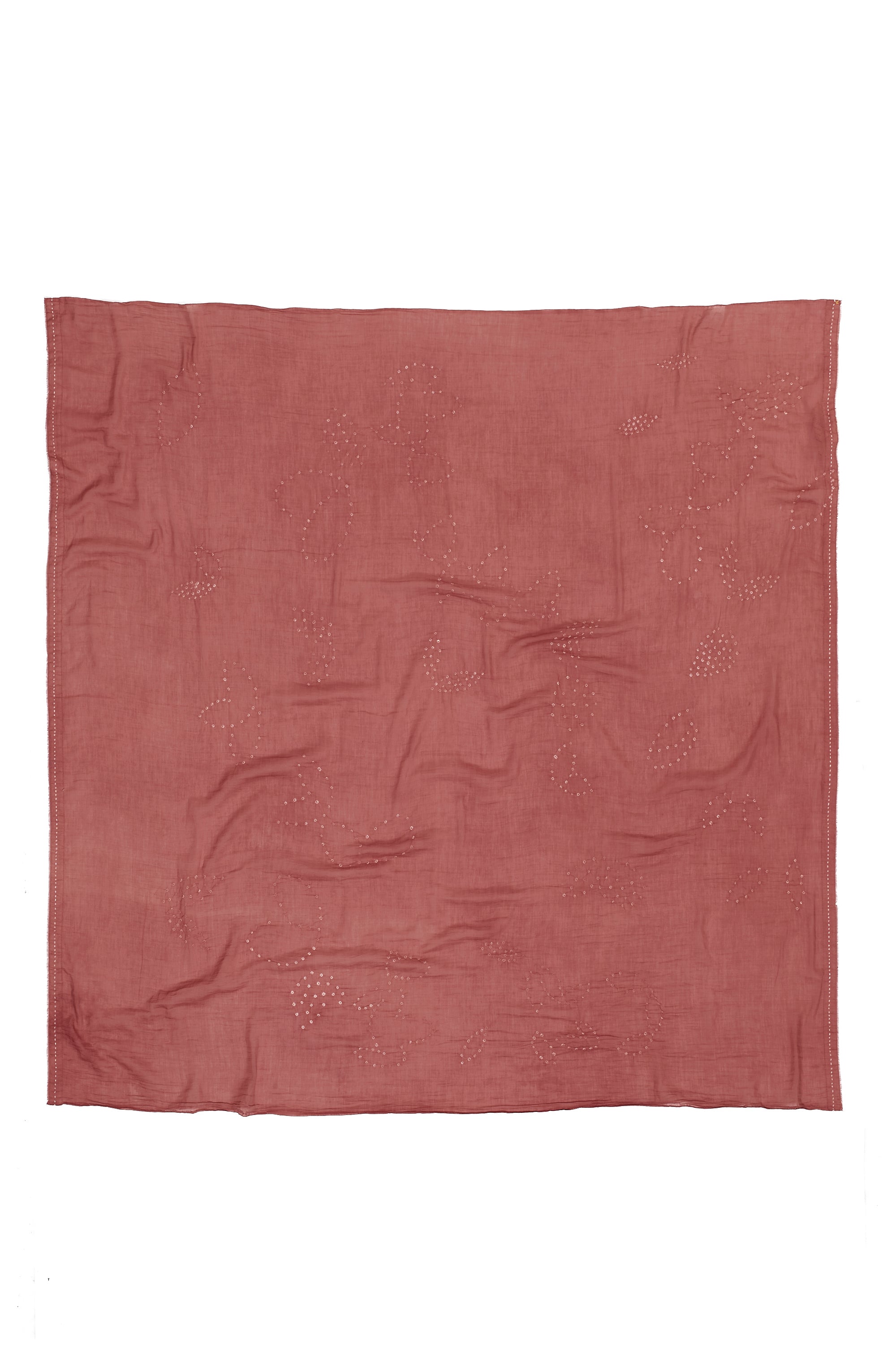 PINK WOOD SILK WITH BANDHANI SCARF