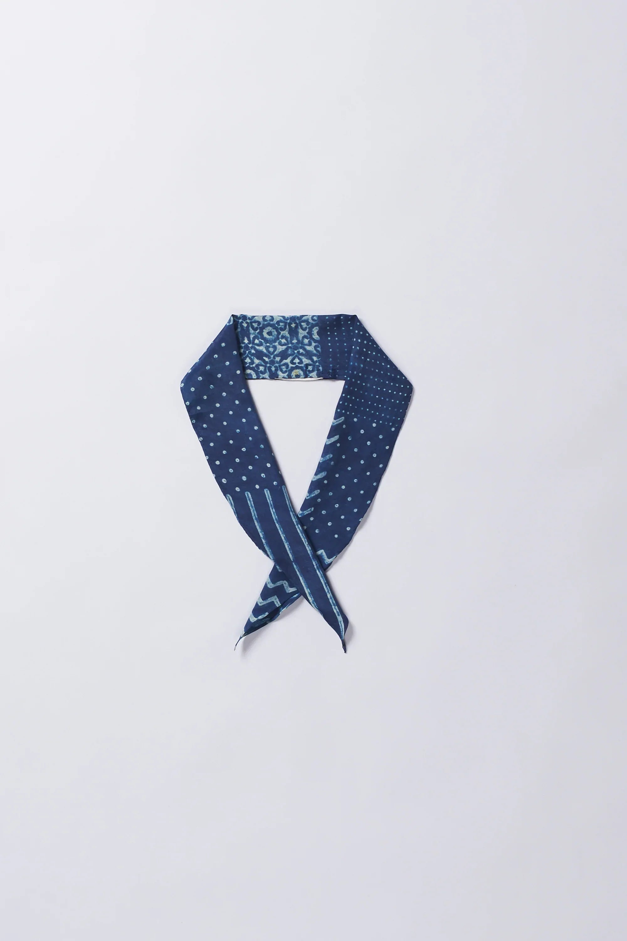 Indigo Silk Screen Printed Bandana