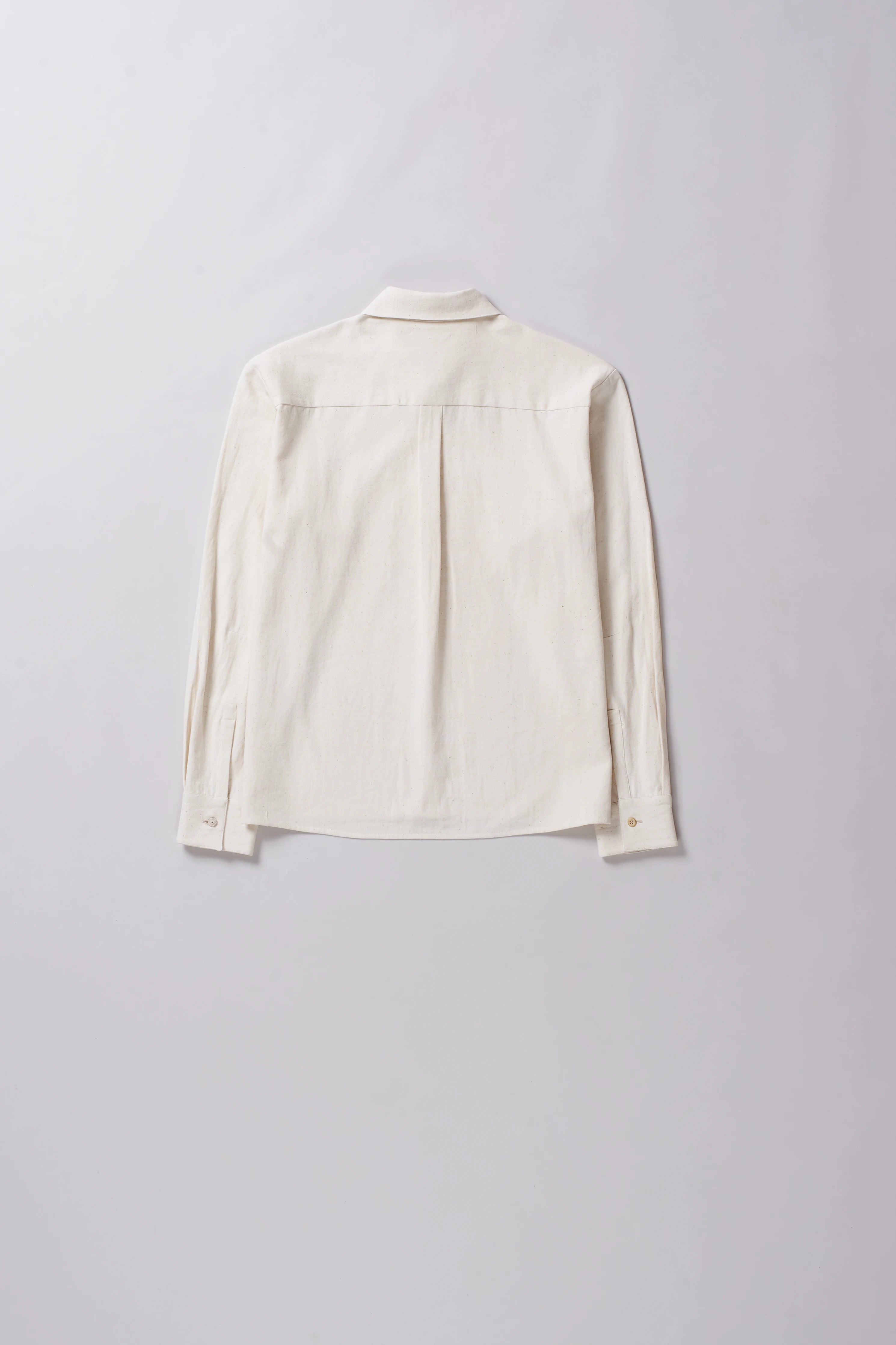 Back image of a ecru cotton shirt
