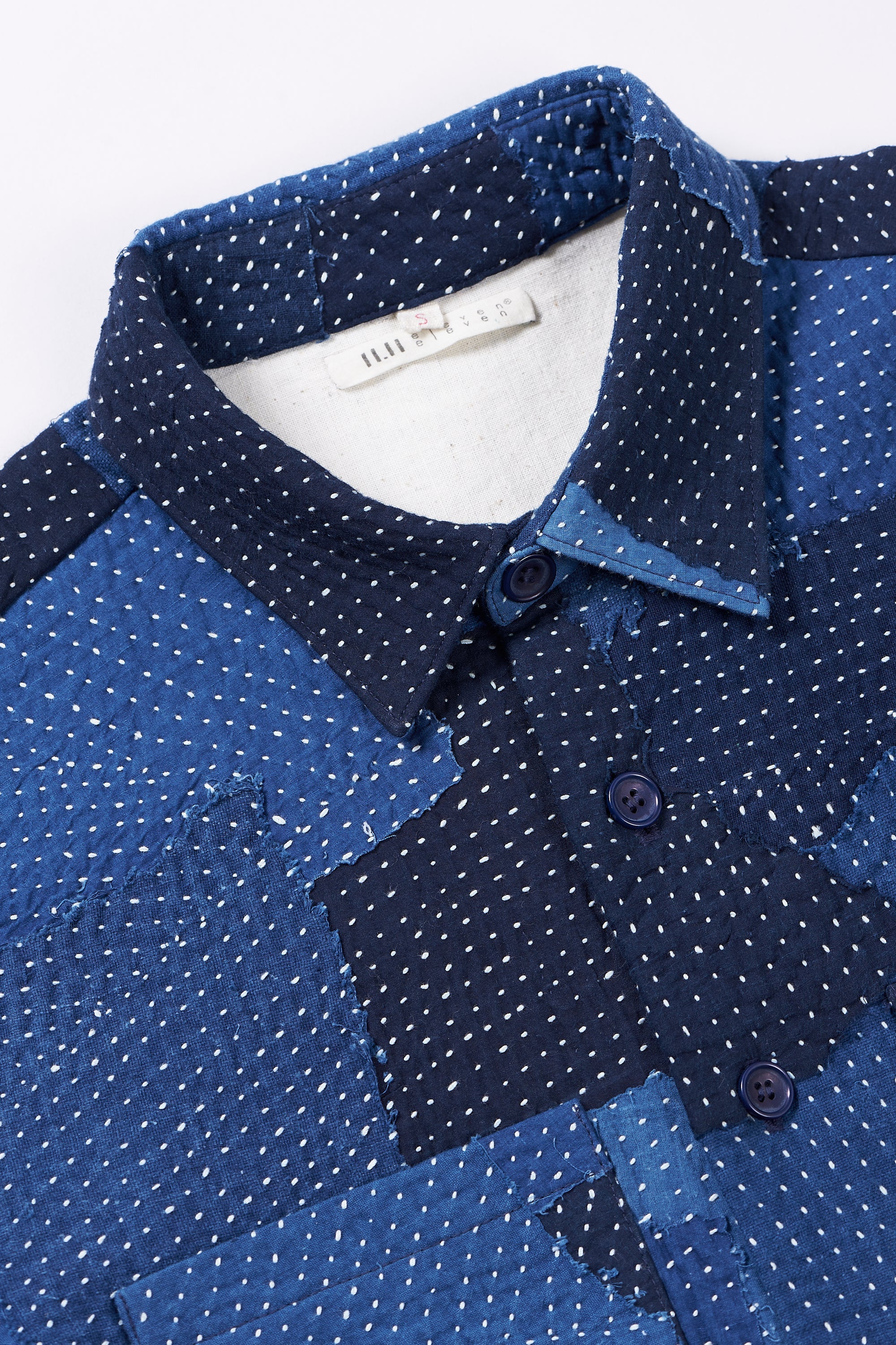 Indigo Cotton Kantha Patchwork Shirt