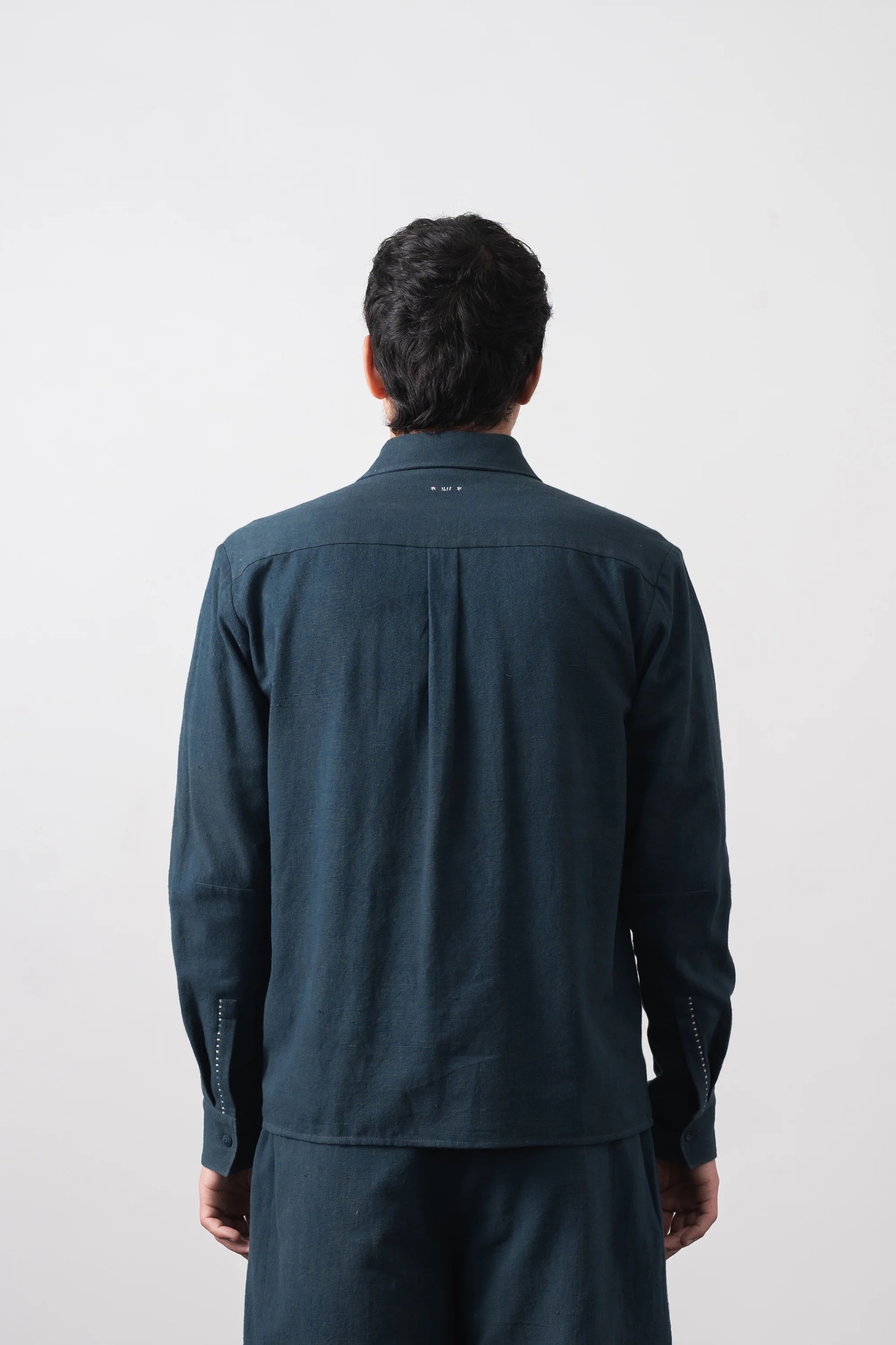 Relaxed Cotton Shirt in Black Indigo