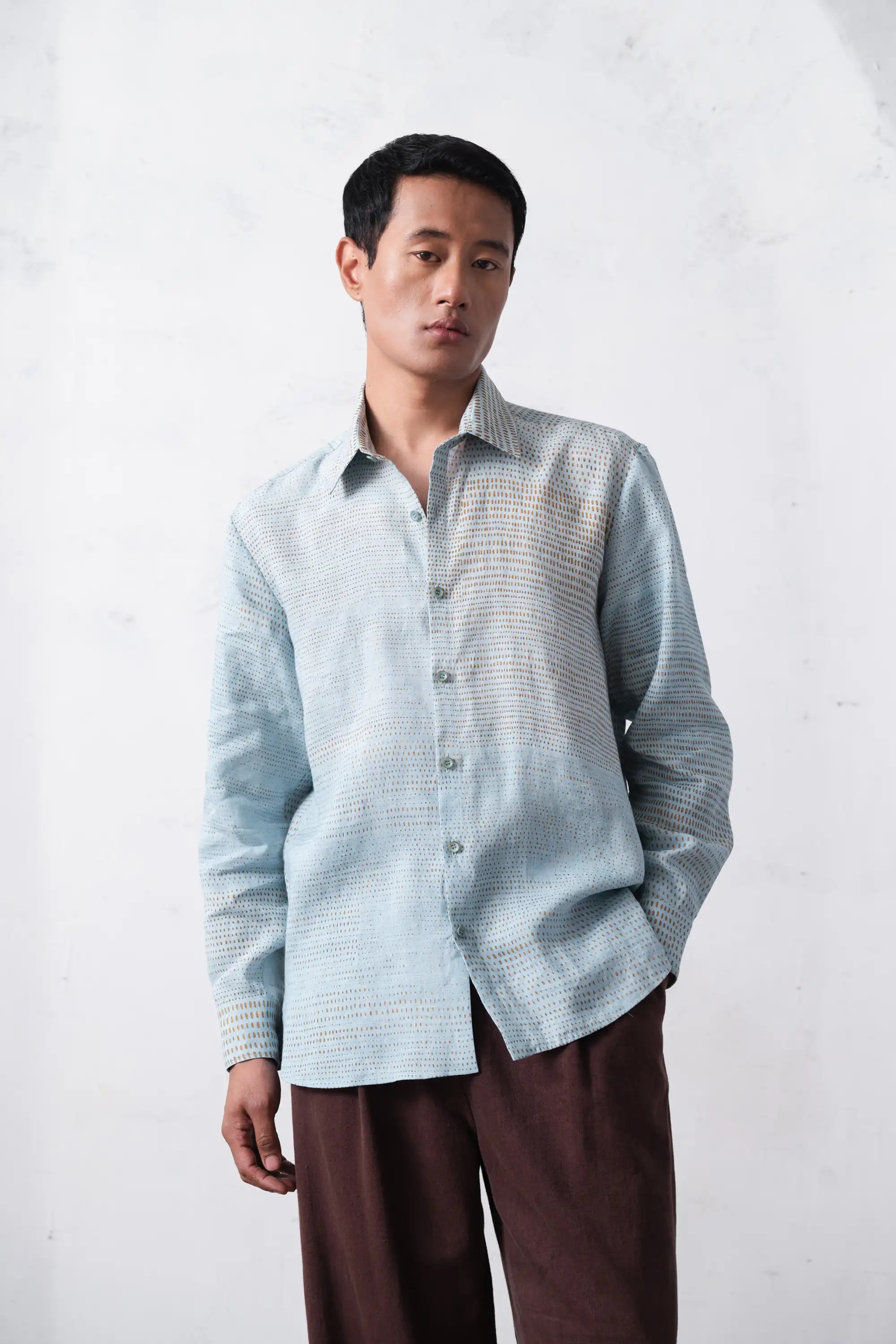 Sky Indigo Linen Shirt