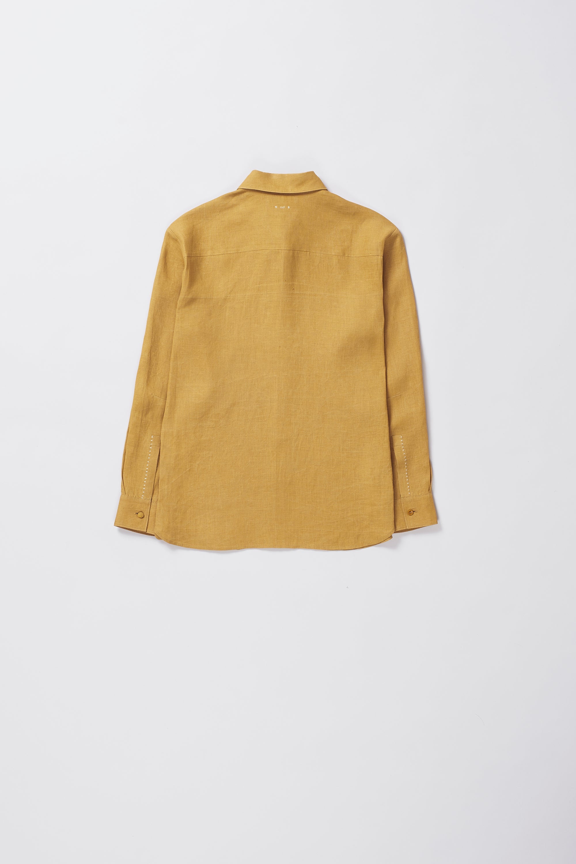 RELAXED FIT LINEN SHIRT IN MUSTARD YELLOW