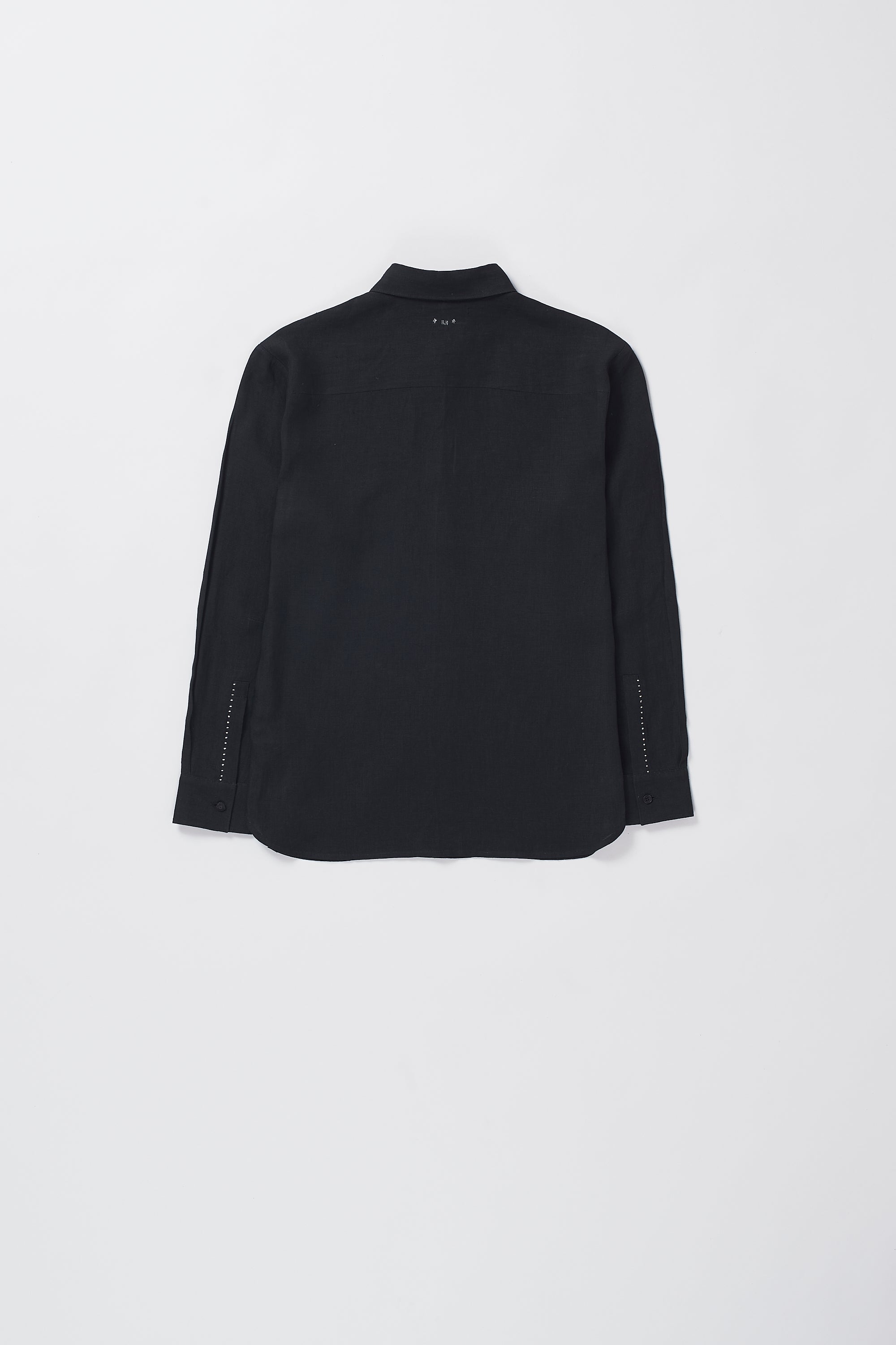 Relaxed Fit Linen Shirt in Black