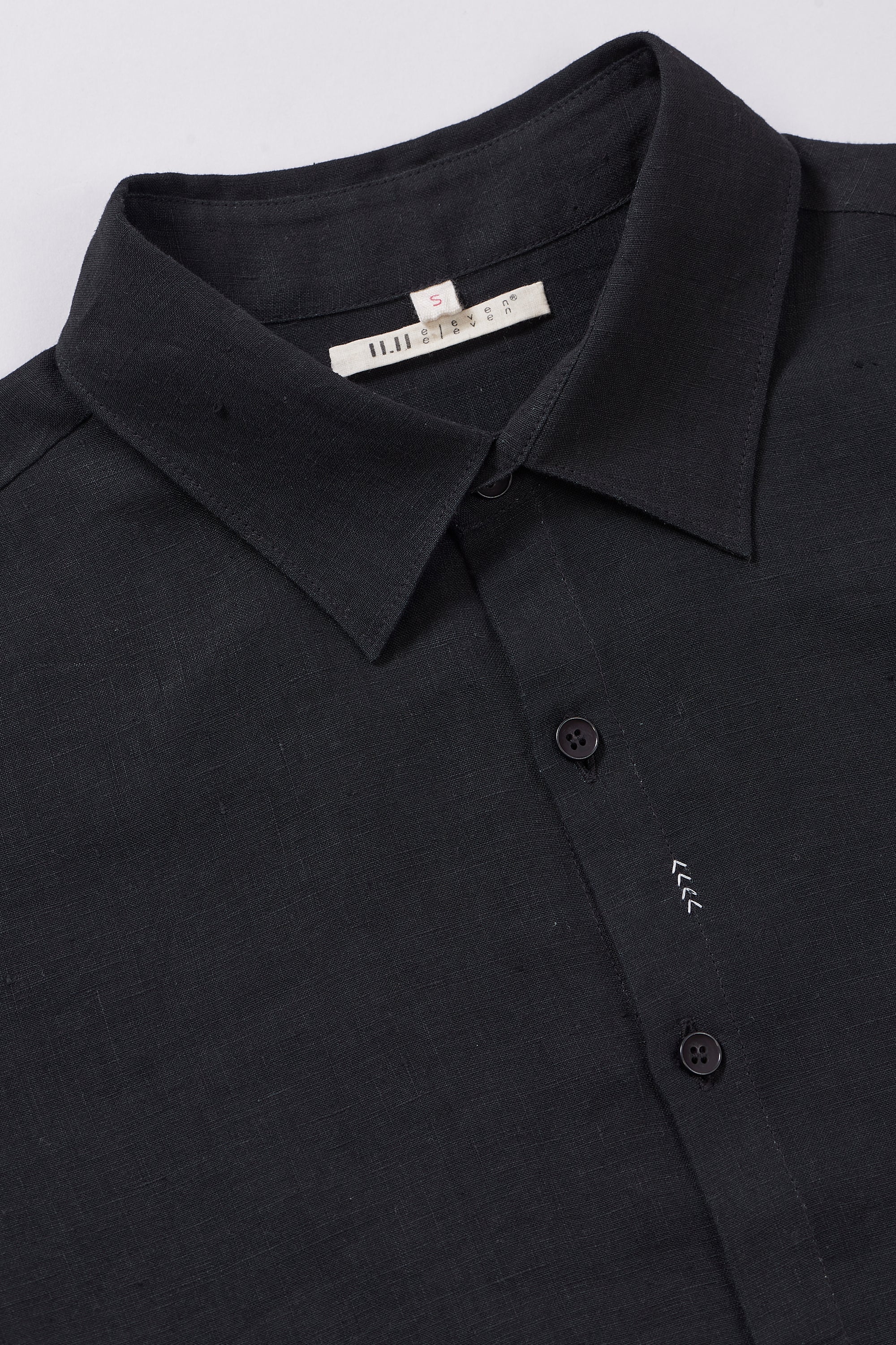 Relaxed Fit Linen Shirt in Black