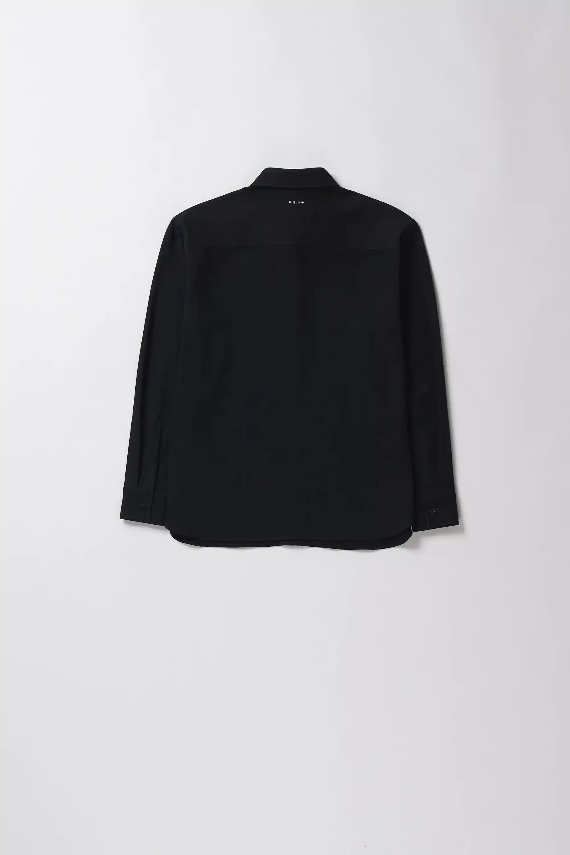 Back image of cotton shirt in black