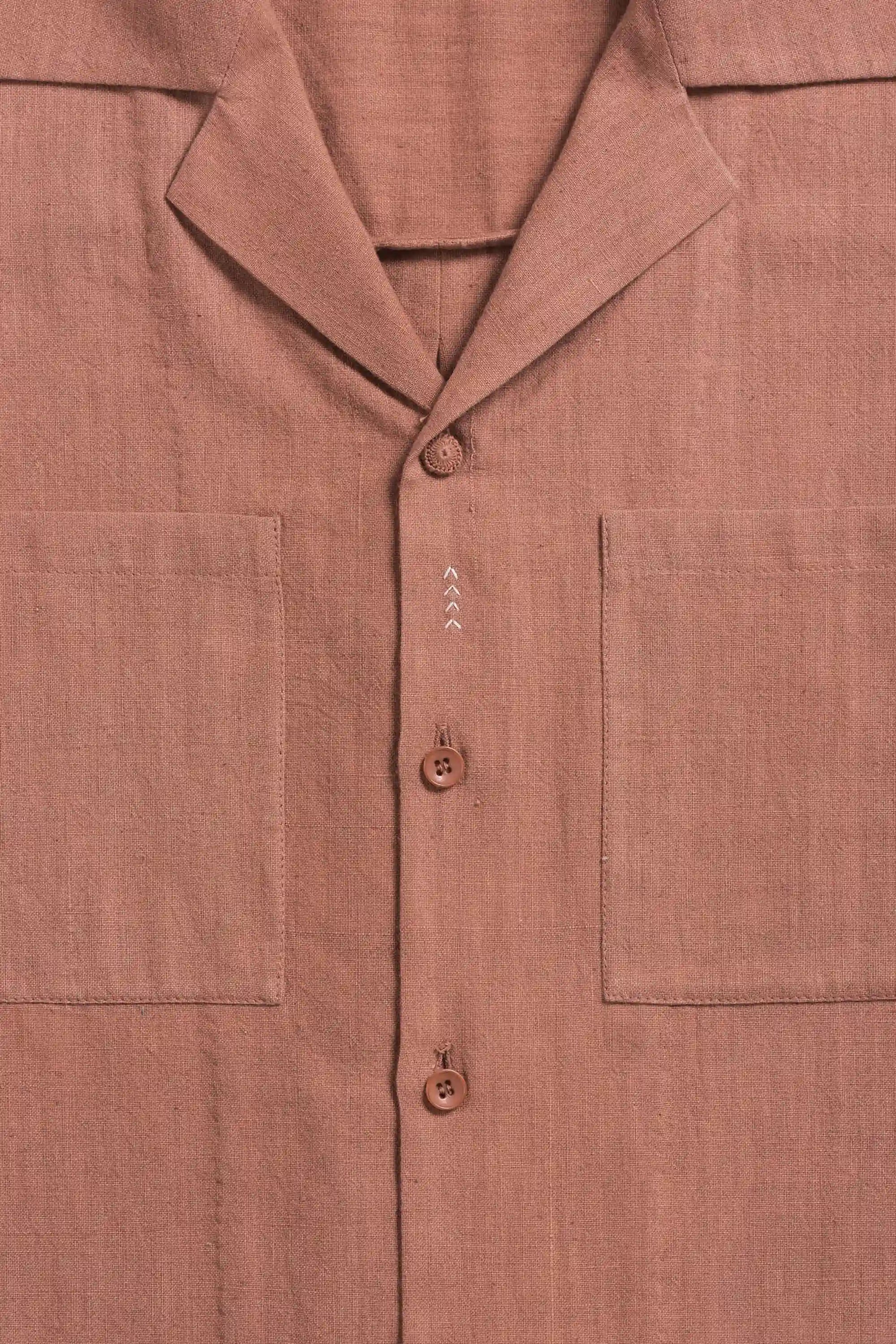 Orange Rust Relaxed Camp Shirt