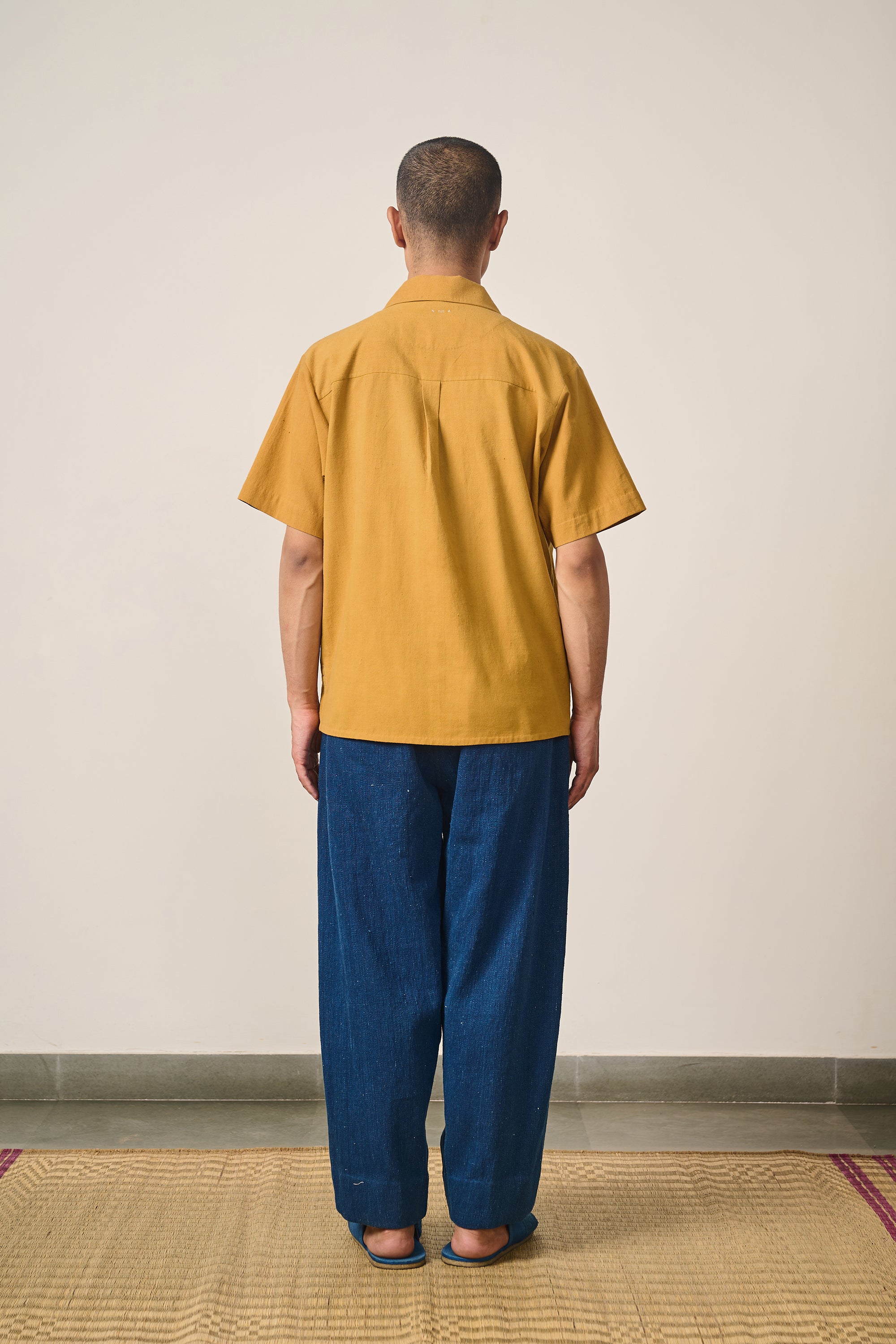 MUSTARD YELLOW CAMP COLLAR SHIRT