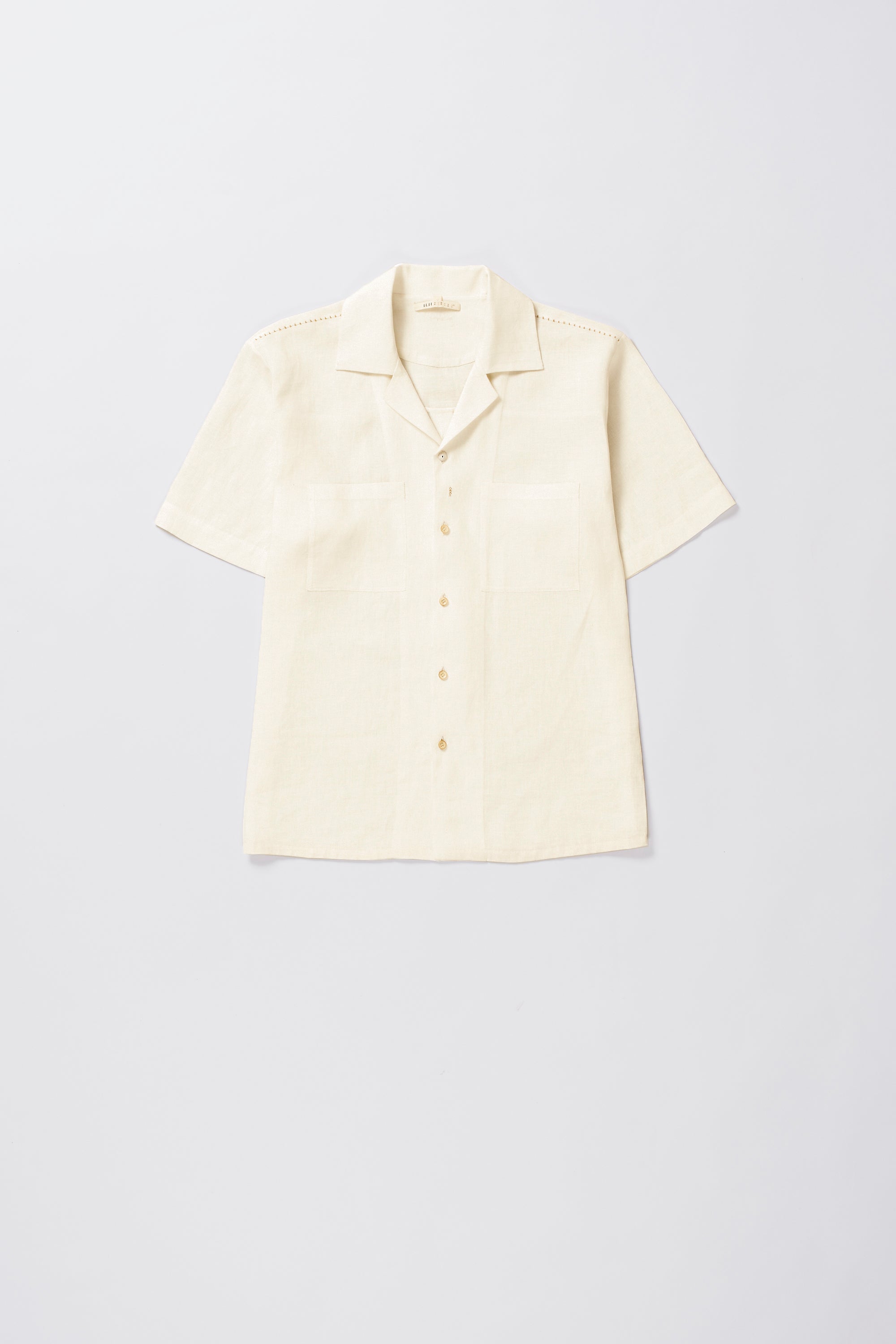 LINEN CAMP COLLAR SHIRT