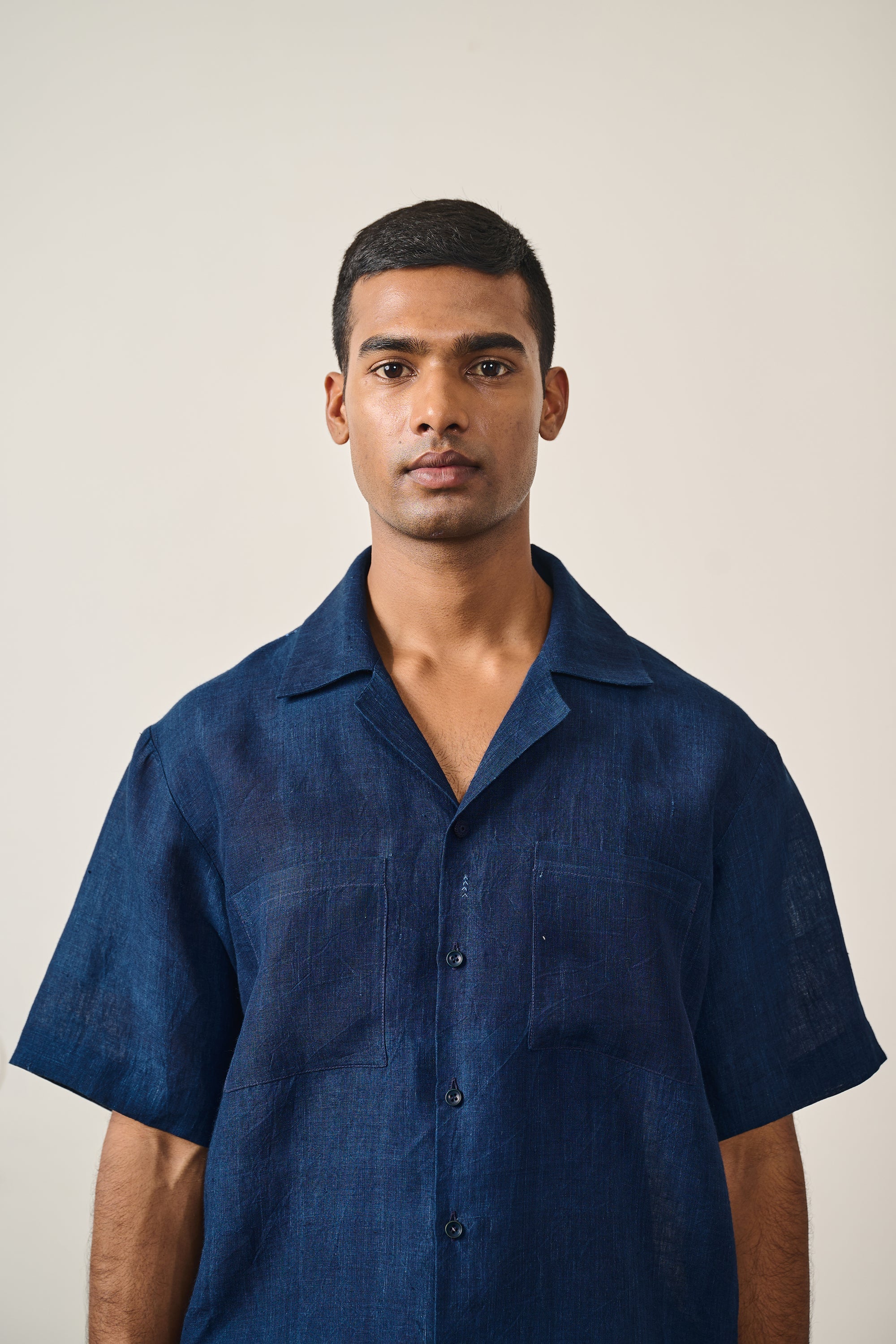 Indigo Camp Collar Shirt