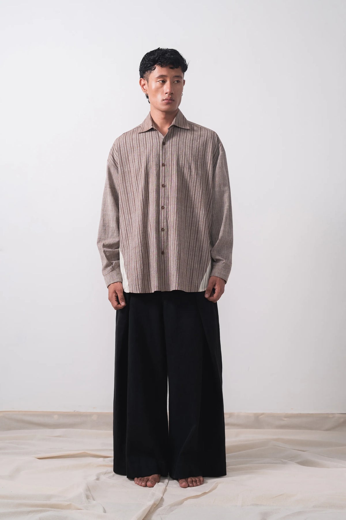 Sculpted Sleeve Cotton Shirt
