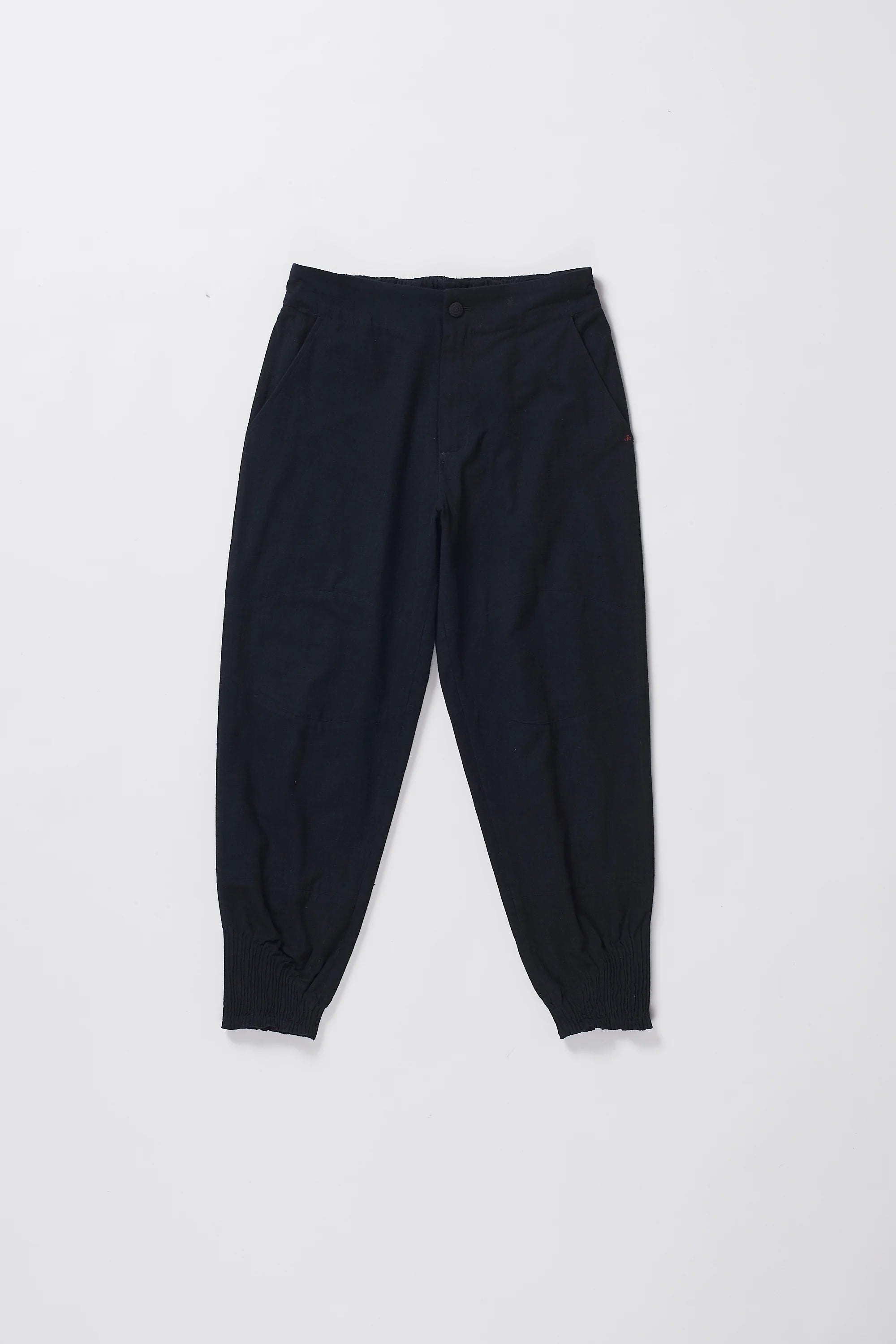 BLACK WOVEN JOGGERS