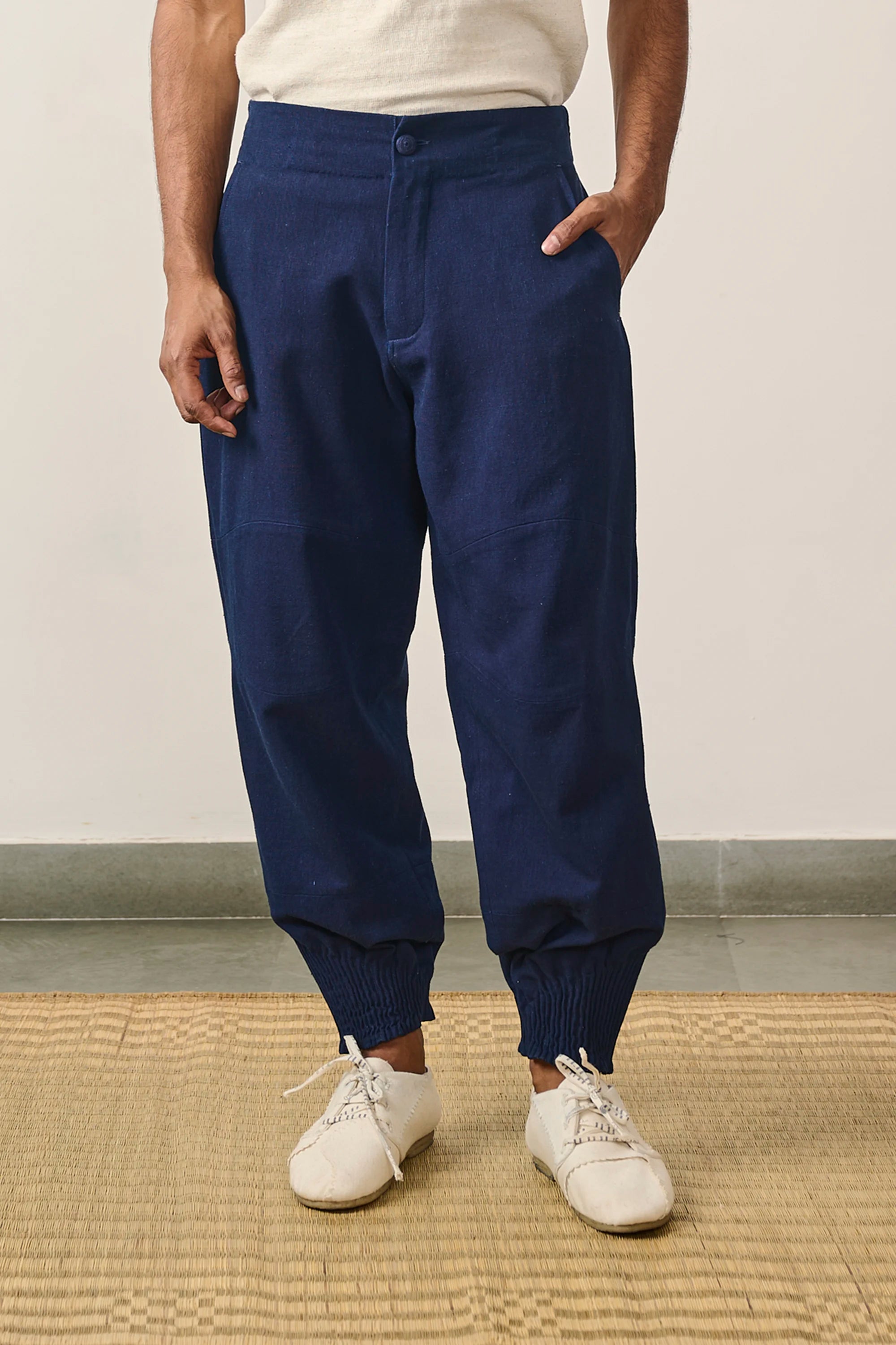 INDIGO WOVEN JOGGERS