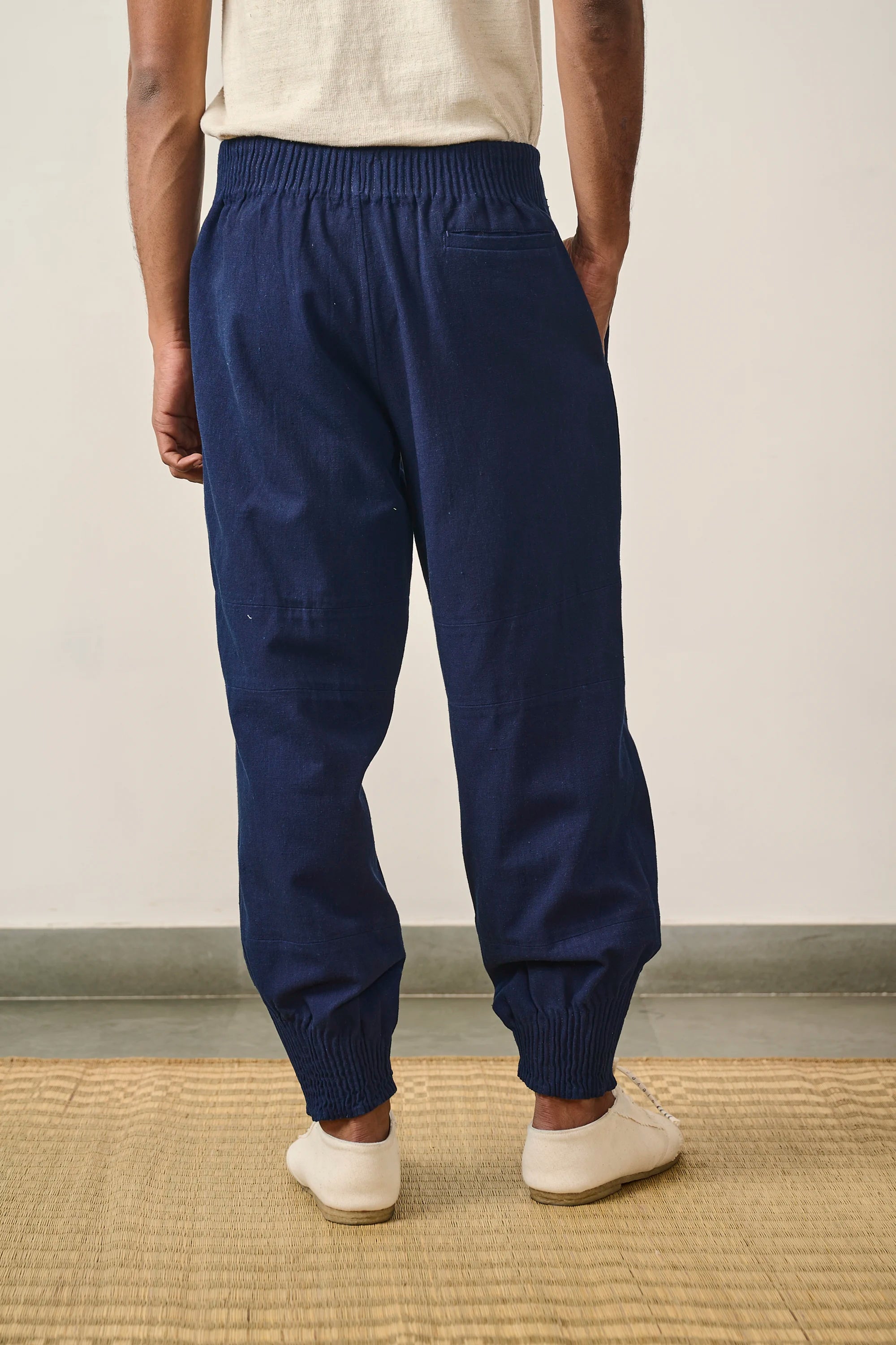INDIGO WOVEN JOGGERS