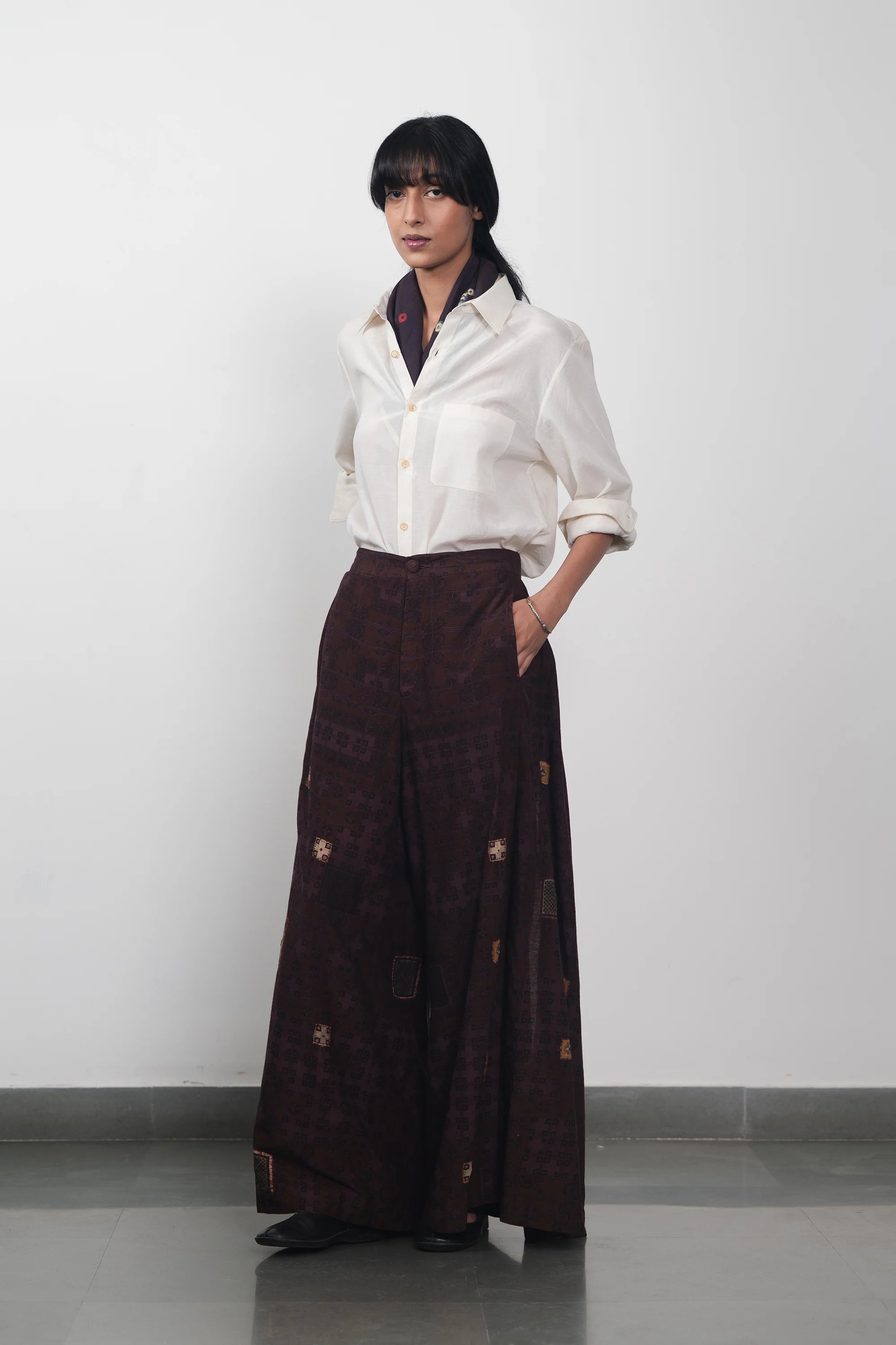 Chettinad Inspired Flared Shibori 
 Trousers
